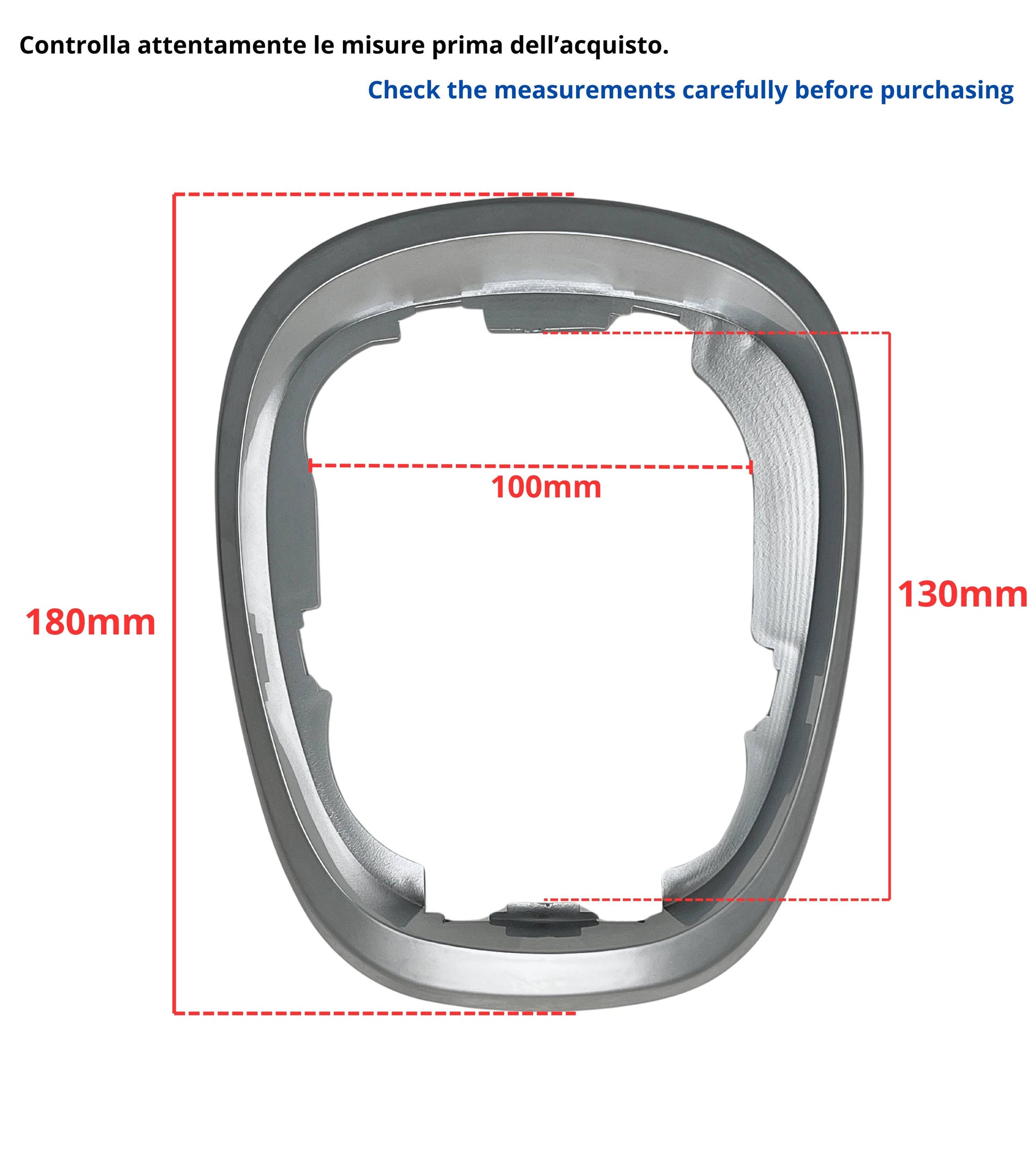 Satin External Frame for Gear Shift Boot Compatible with Fiat 500L (2012–2017) Color Silver Gray OEM 735547556 735547557