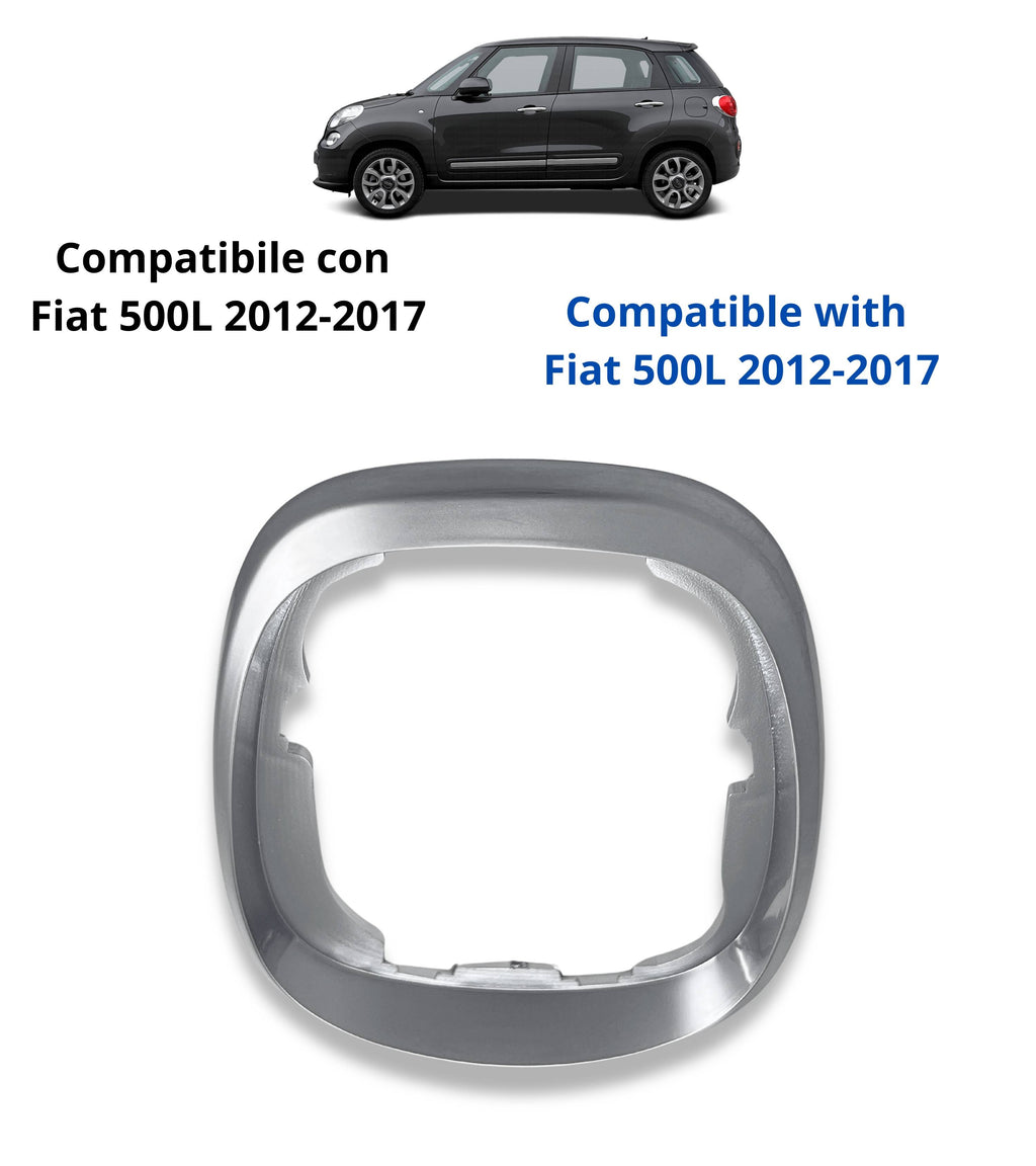 Cornice Esterna Satinata per Cuffia Leva Cambio Compatibile con Fiat 500L (2012–2017) Colore Argento Grigio OEM 735547556 735547557