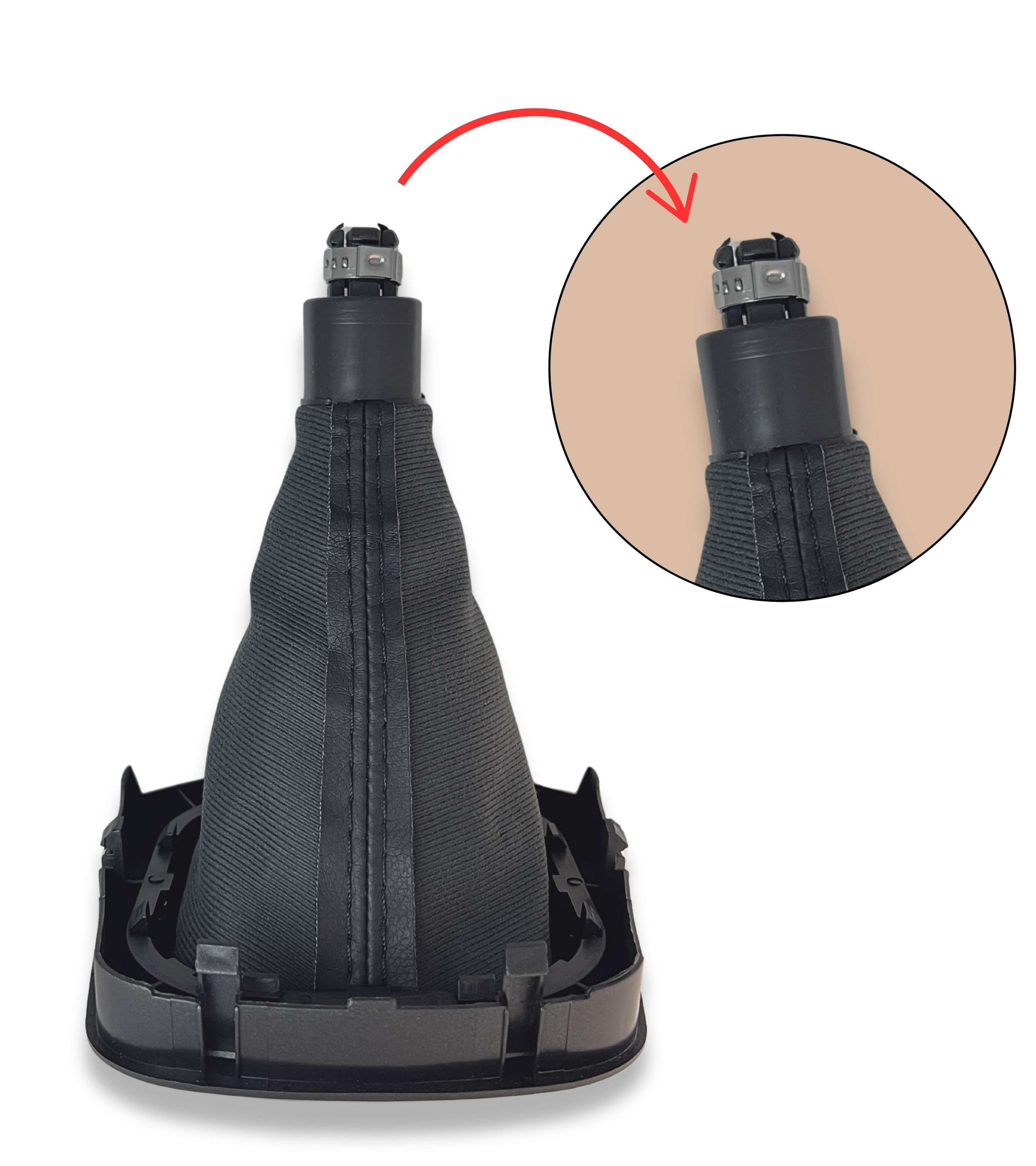 1neiSmartech 6 Speed ​​Gear Knob and Boot Kit with Black Stitching and Black Frame for Gear Lever Compatible with Volkswagen Golf 5 2003-2008, Golf 6 2008-2012