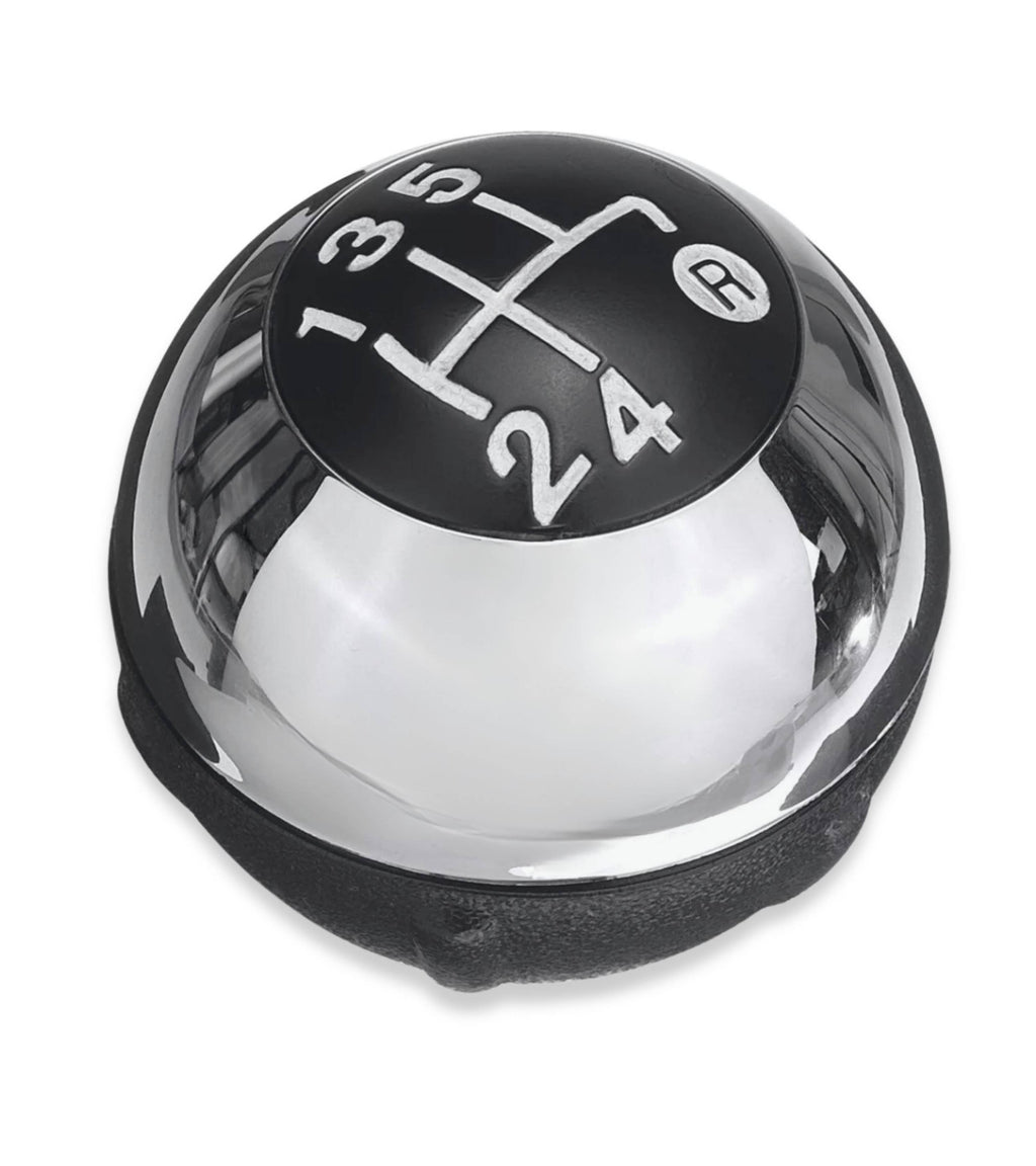 5 Speed ​​Gear Shift Knob Compatible with Fiat 500 (312) and 500C 2007–2018 Color Gloss Silver, OEM 55344048
