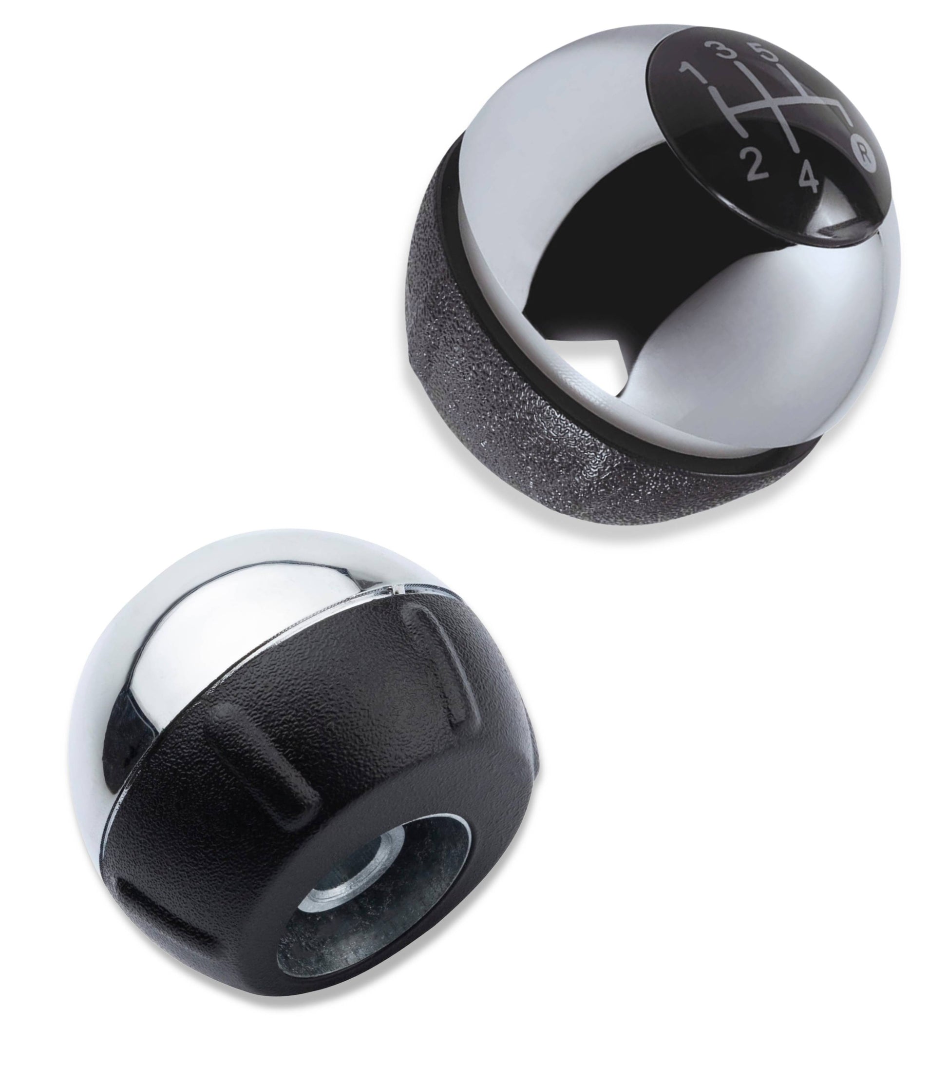 5 Speed ​​Gear Shift Knob Compatible with Fiat 500 (312) and 500C 2007–2018 Color Gloss Silver, OEM 55344048