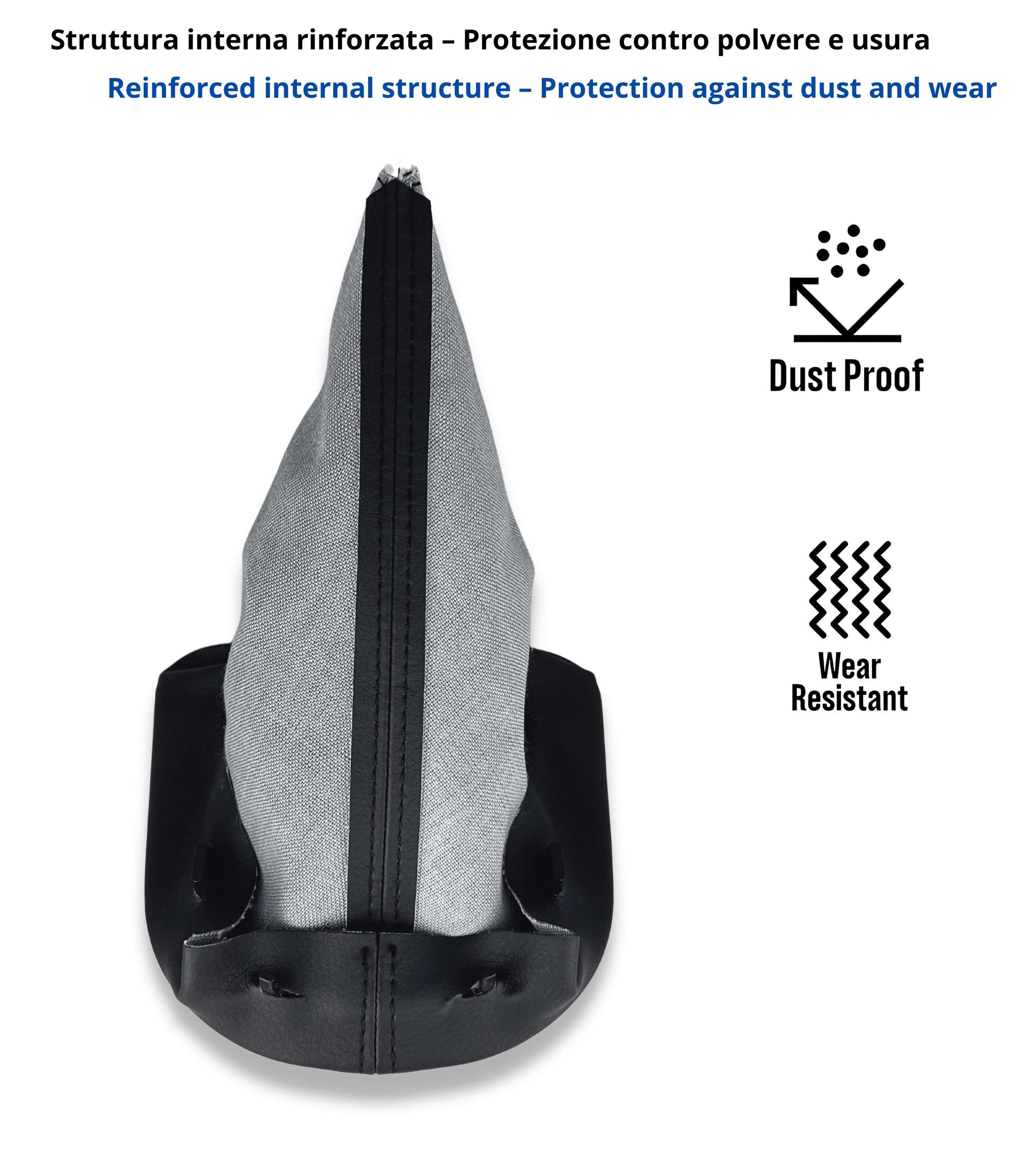 Gear Shift Boot with Retention Ring Compatible with Peugeot 207 307 308 607 608, Black Stitching, Boot and Retention Ring Only