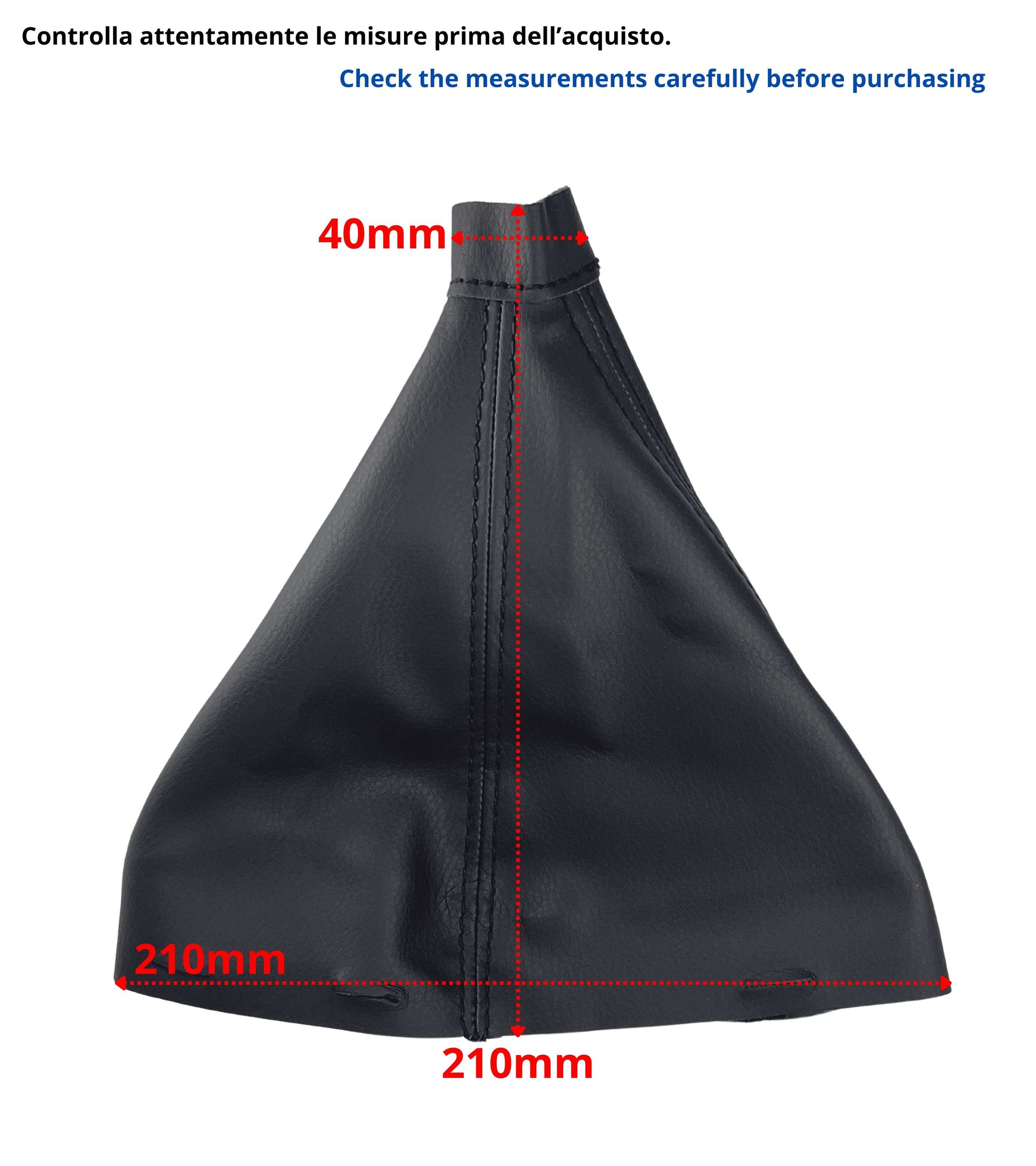 Black Gear Shift Boot Compatible with Fiat 500L (2012–2017) with Button and Velcro | Boot Only, Without Inner Ring and Outer Frame | OEM 735576477 