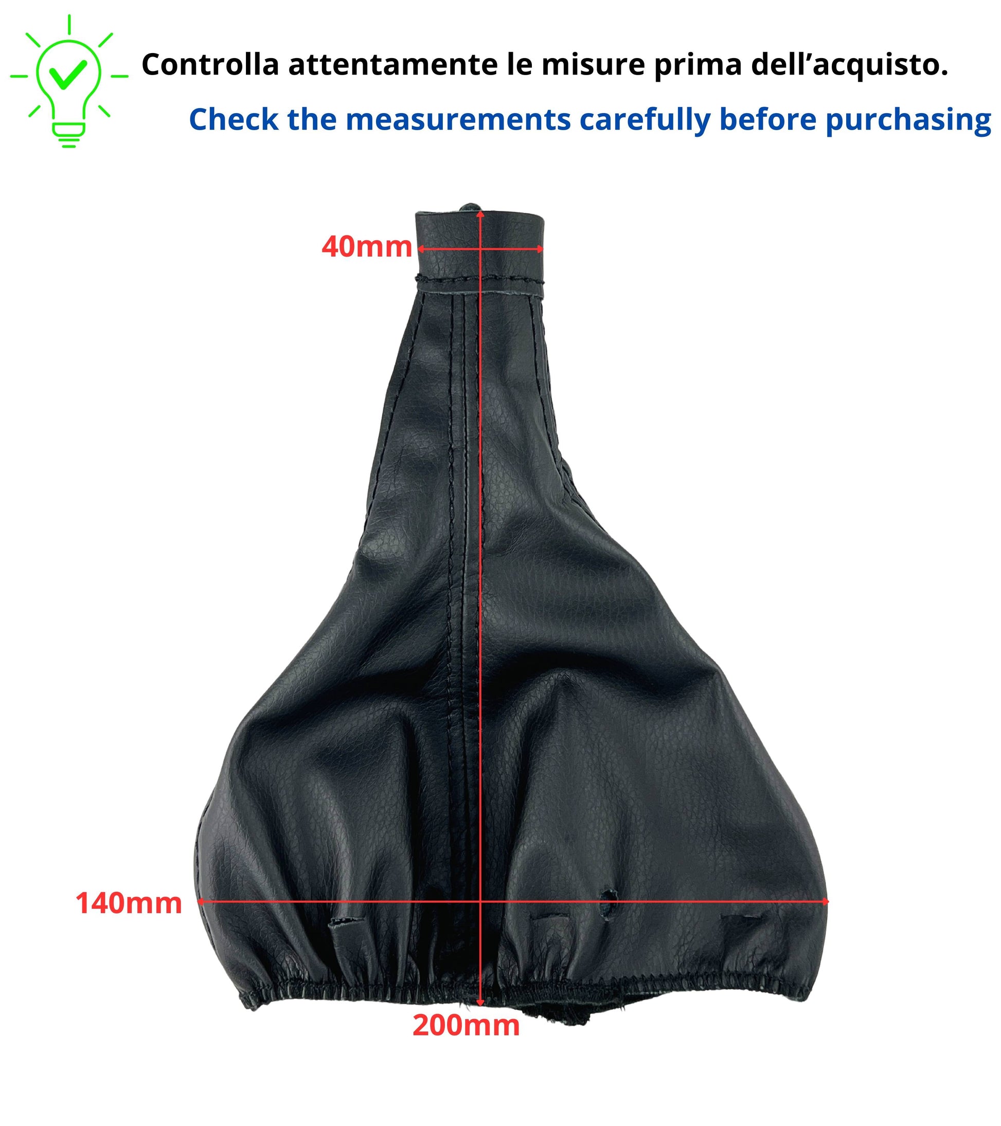 Gear Shift Boot Compatible with Alfa Romeo MiTo from 2008, Frame and Ring not included, for OEM 156088073