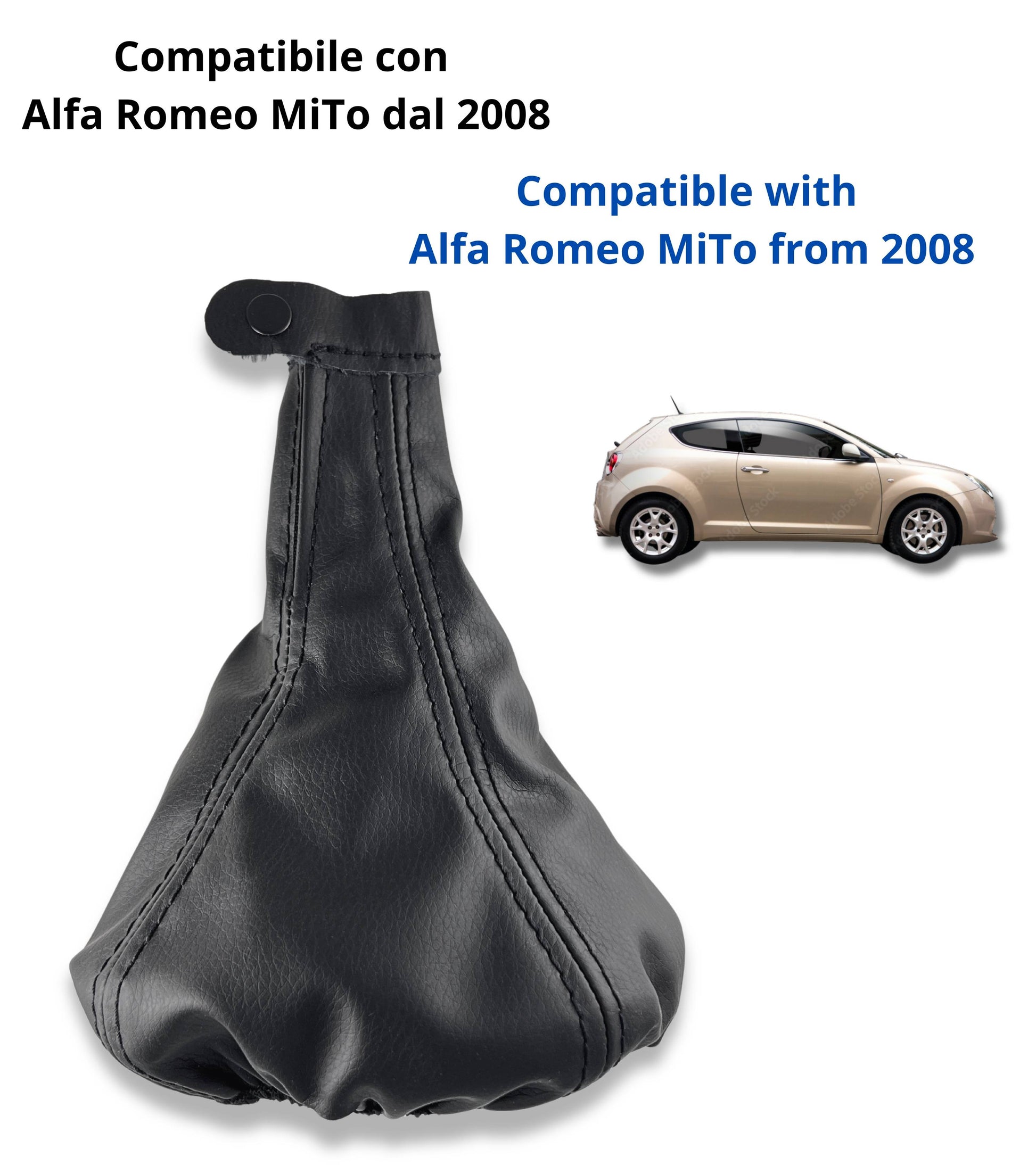 Gear Shift Boot Compatible with Alfa Romeo MiTo from 2008, Frame and Ring not included, for OEM 156088073