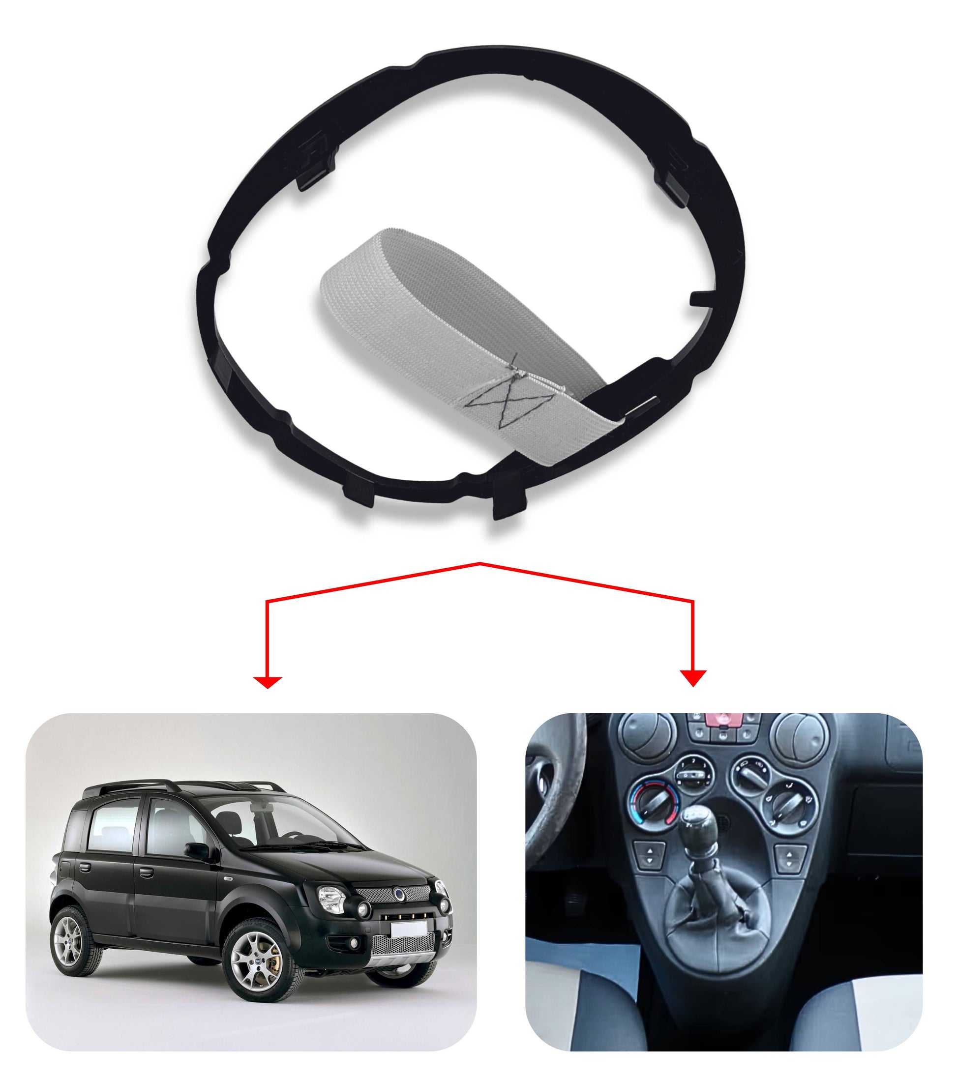 Gear Shift Boot Retention Ring Compatible with Fiat Panda 169, 2003-2012 Second Generation OEM 735446224, 55347676, 55345127