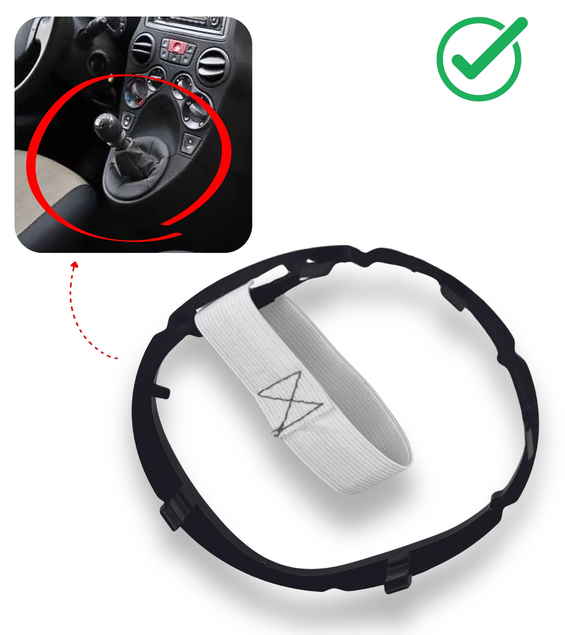 Gear Shift Boot Retention Ring Compatible with Fiat Panda 169, 2003-2012 Second Generation OEM 735446224, 55347676, 55345127