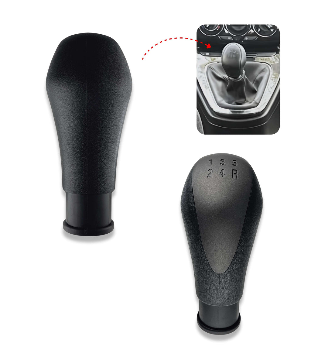 5 Speed ​​Gear Shift Knob Compatible with Lancia Ypsilon (843) 2006–2011, Satin Grey Plate, Compatible OEM 735443345