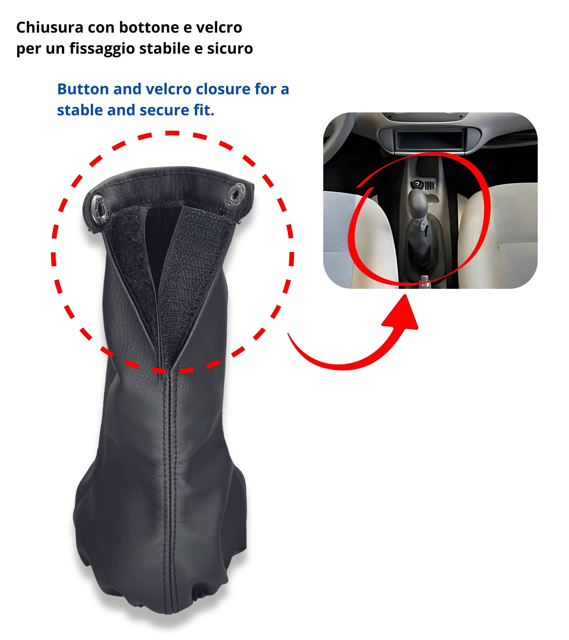 Gear Shift Boot Compatible with Fiat 600 Seicento 1998–2010, OEM 735249804, Frame and Ring Not Included
