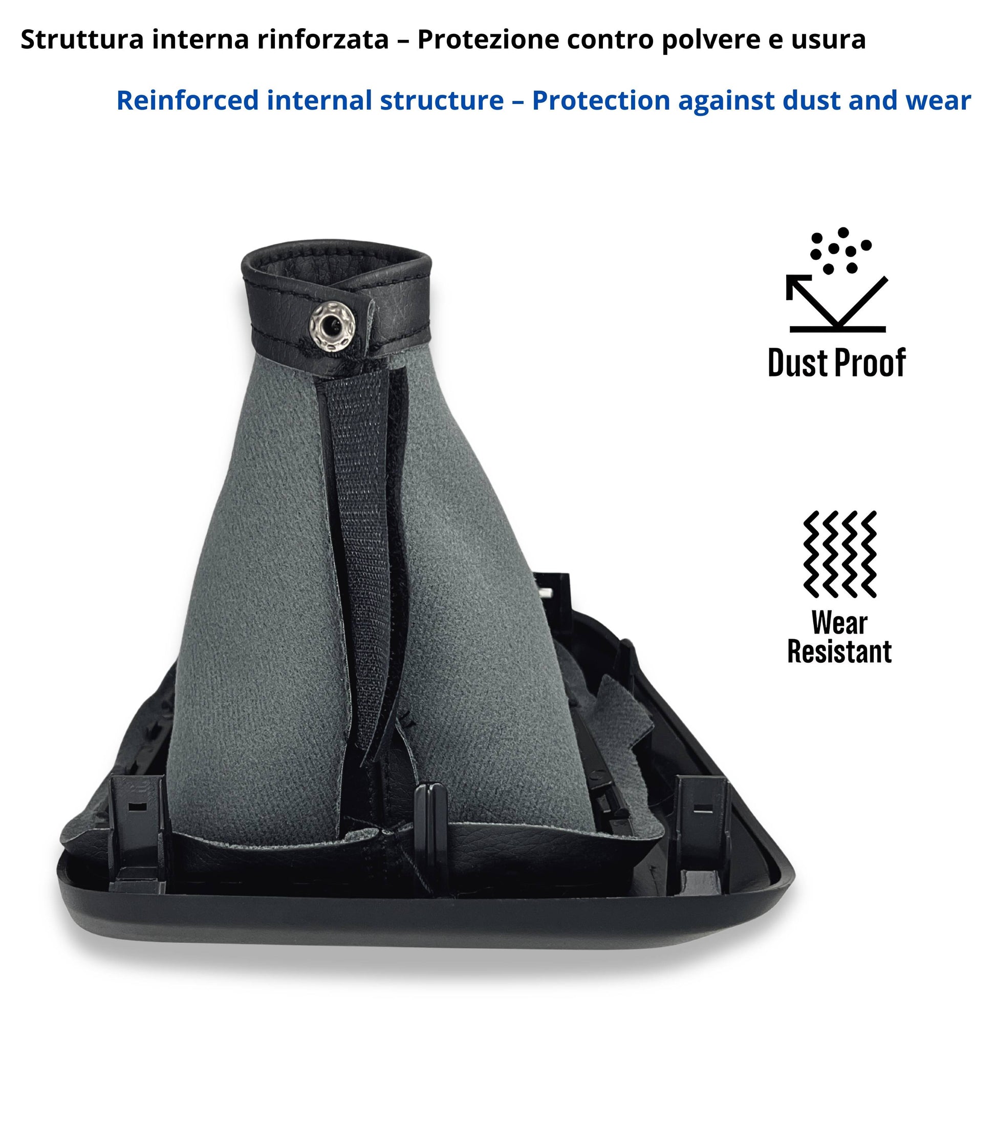 Gear Shift Boot Kit with Black Frame and Retention Ring, Compatible with Fiat Tipo 356 2015+, Fiat Tipo 357 2016+, Fiat Tipo 358 2016+