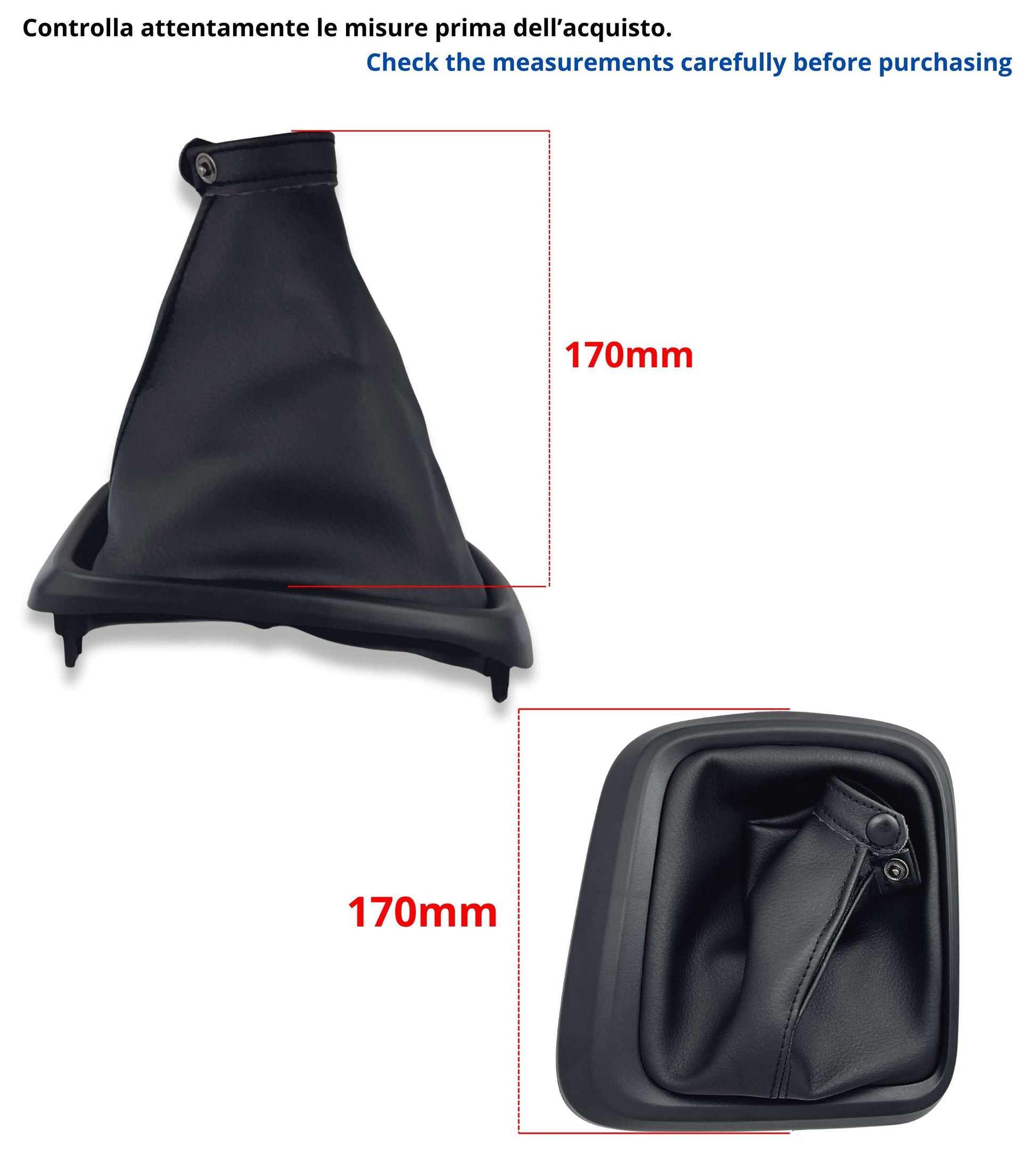Gear Shift Boot Kit with Black Frame and Retention Ring, Compatible with Fiat Tipo 356 2015+, Fiat Tipo 357 2016+, Fiat Tipo 358 2016+