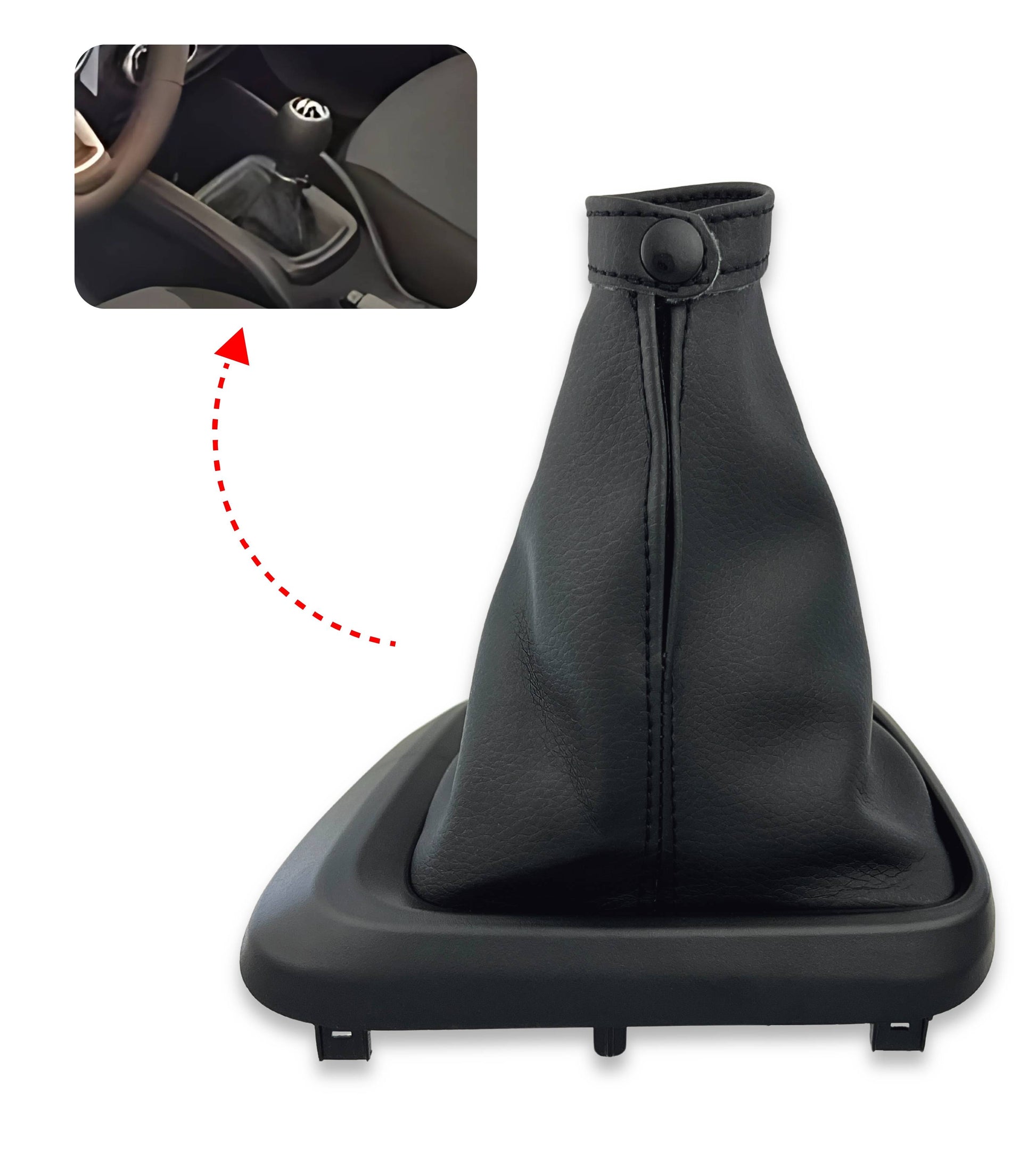 Gear Shift Boot Kit with Black Frame and Retention Ring, Compatible with Fiat Tipo 356 2015+, Fiat Tipo 357 2016+, Fiat Tipo 358 2016+