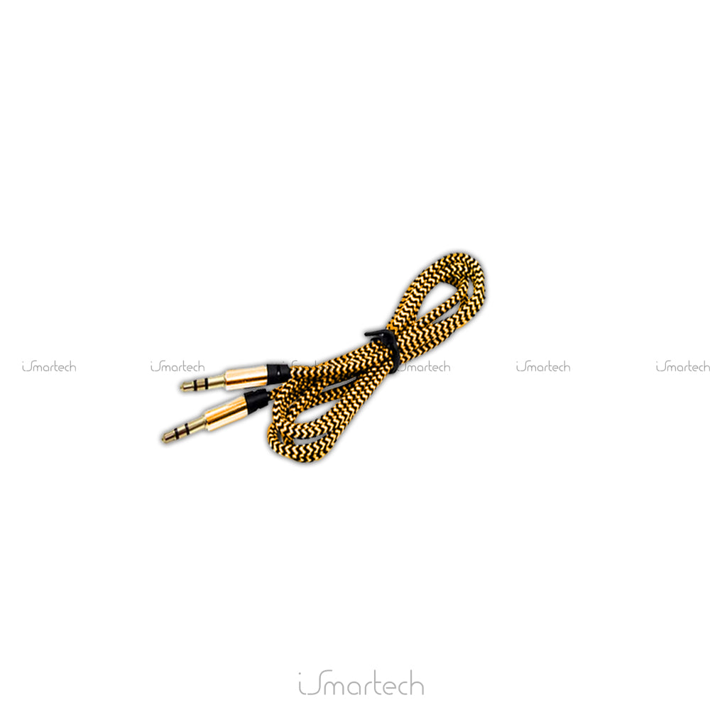 Cavo Aux Femmina per Radio Delphi Bosch No Source Available Compatibile con Fiat Punto 500 Lancia Ypsilon, con Ponticello e Cavo Nylon Oro Jack Maschio