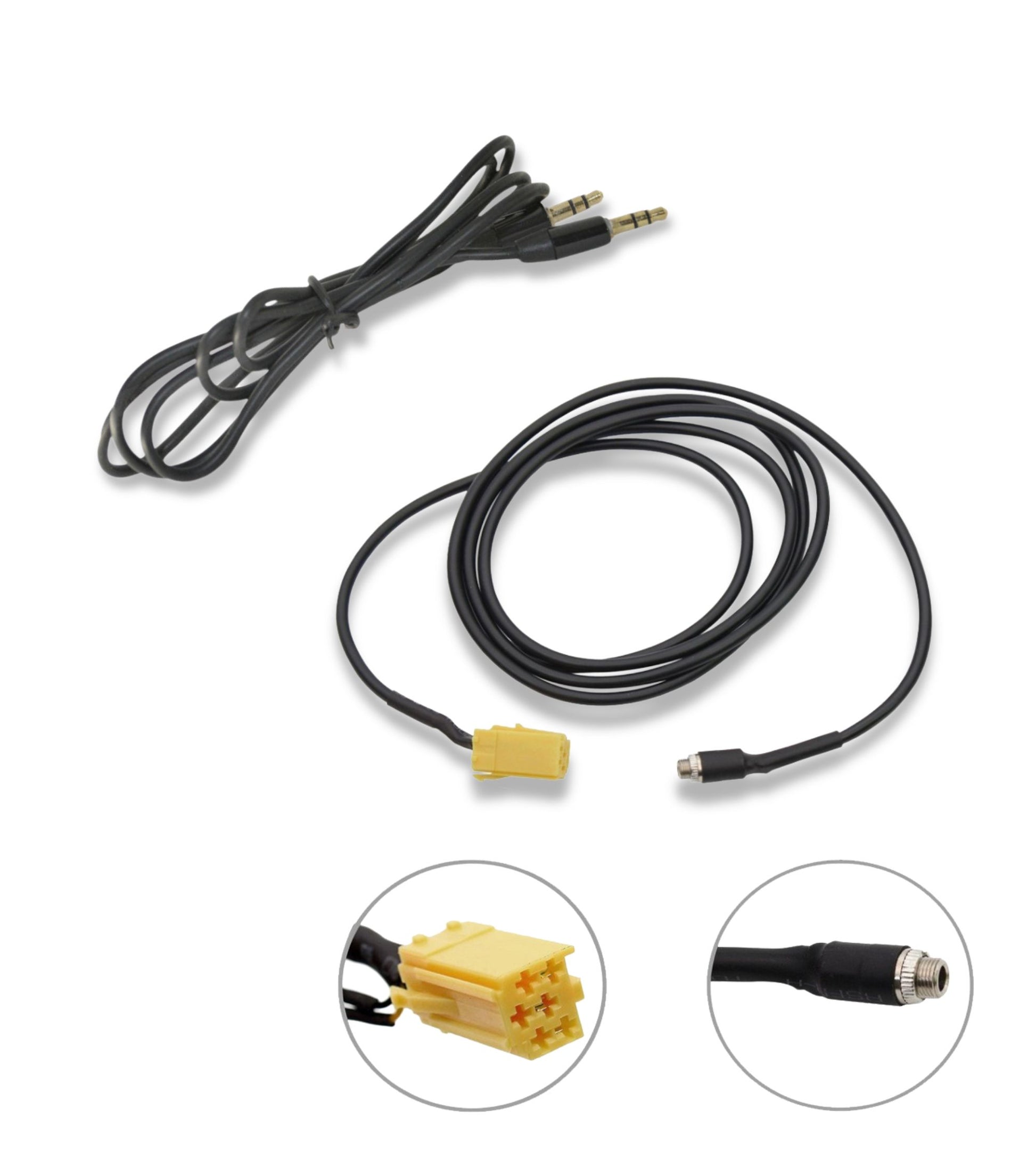Cavo Aux Compatibile con Radio Blaupunkt, Compatibile con Fiat Grande Punto, 500, Jack Femmina e Cavo Stereo (Nero) Jack Maschio