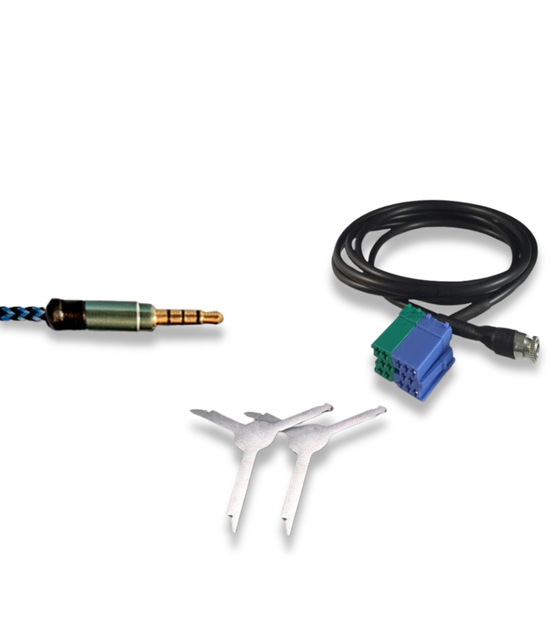 Aux Cable Kit Female Jack For Fiat Bravo Production Since 2007 Visteon Radio + Car Radio Extraction Kit + Besync Blue Nylon Cable Jack 3.5Mm 150Cm For Mp3 Smartphone Iphone