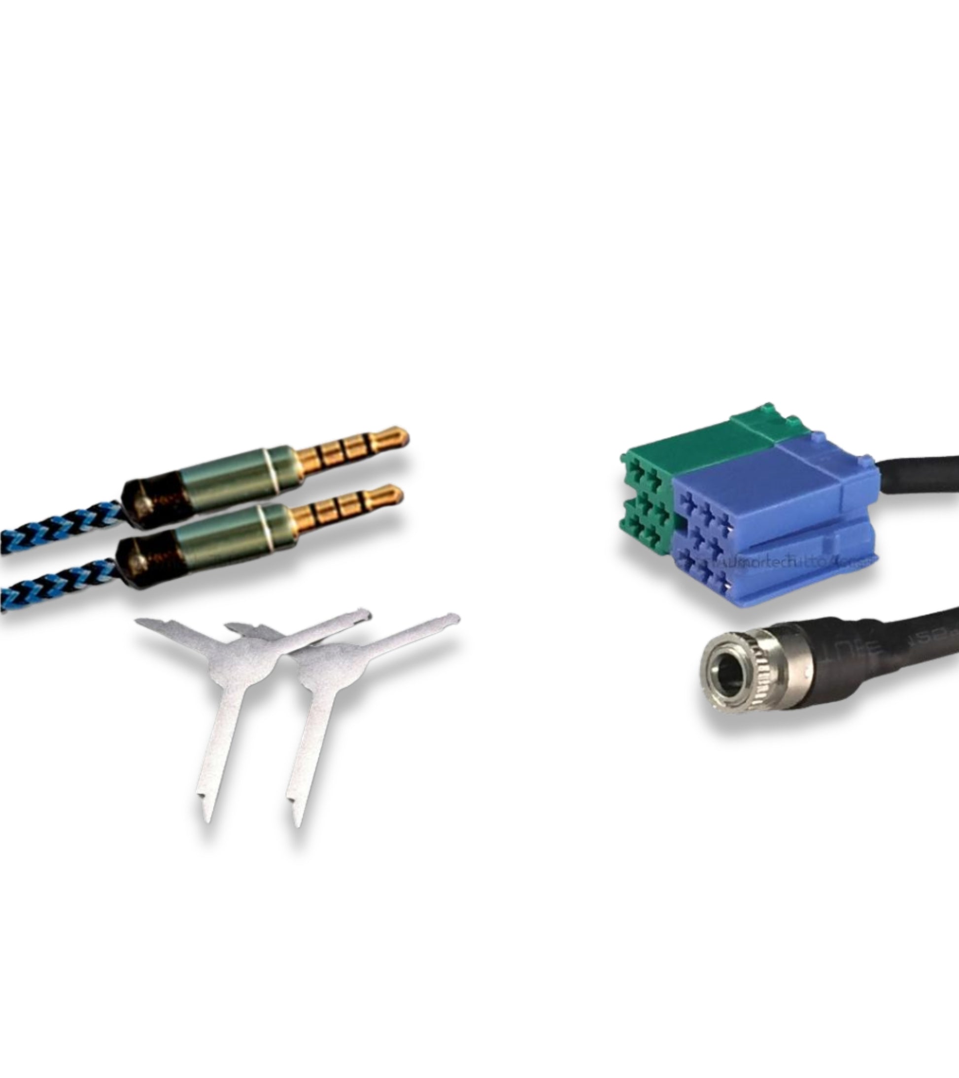 Aux Cable Kit Female Jack For Fiat Bravo Production Since 2007 Visteon Radio + Car Radio Extraction Kit + Besync Blue Nylon Cable Jack 3.5Mm 150Cm For Mp3 Smartphone Iphone