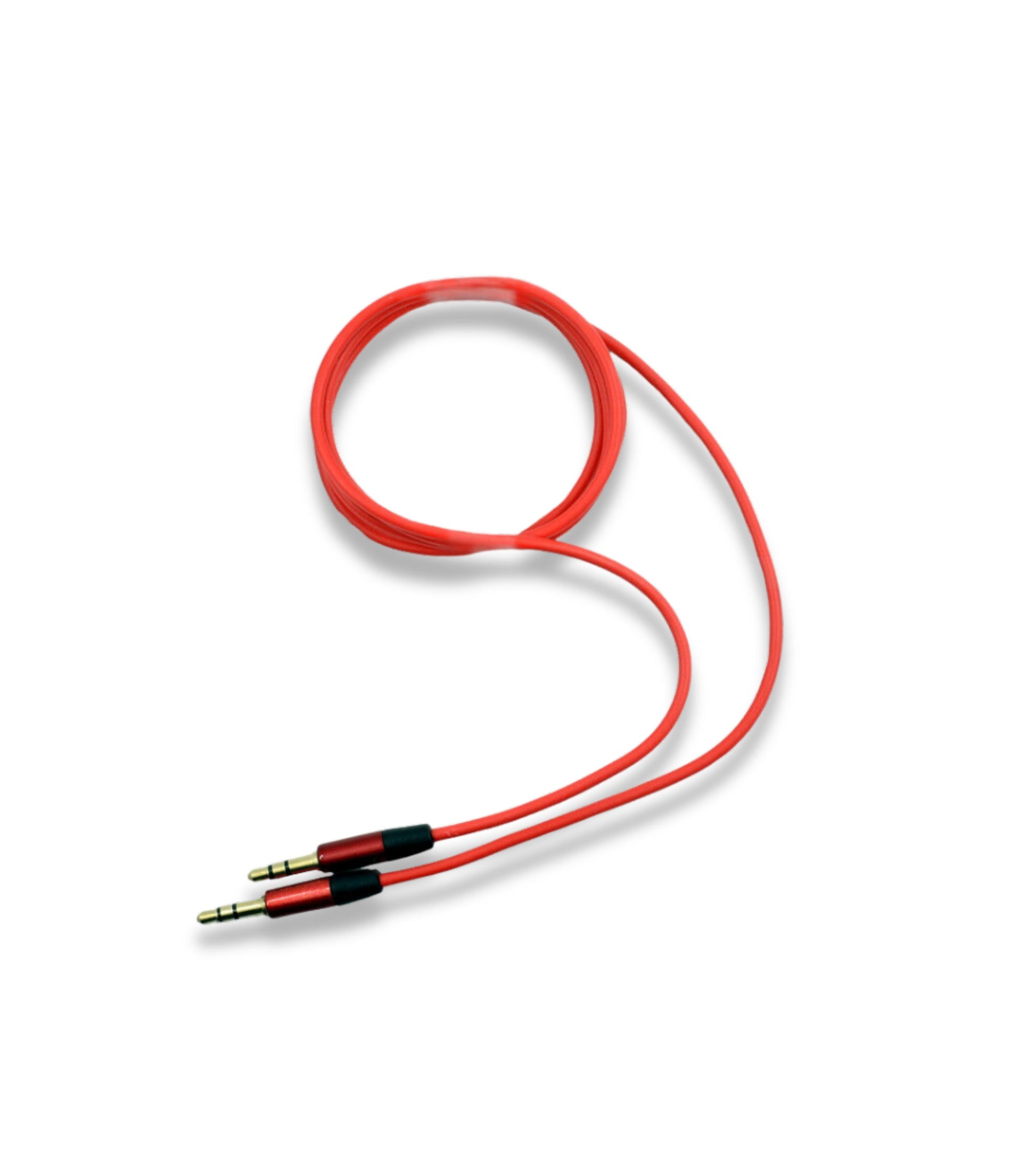 Aux Audio Cable Double Jack Male 3.5mm Rubber Coating Gold-Plated Aluminum Connectors For Smartphone Mp3 Tablet PC Audio Headphones Car Radio TV (Red)