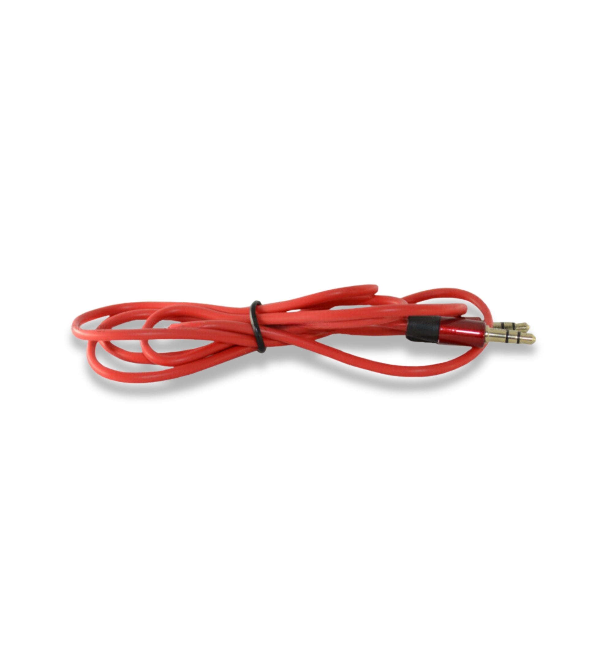 Aux Audio Cable Double Jack Male 3.5mm Rubber Coating Gold-Plated Aluminum Connectors For Smartphone Mp3 Tablet PC Audio Headphones Car Radio TV (Red)