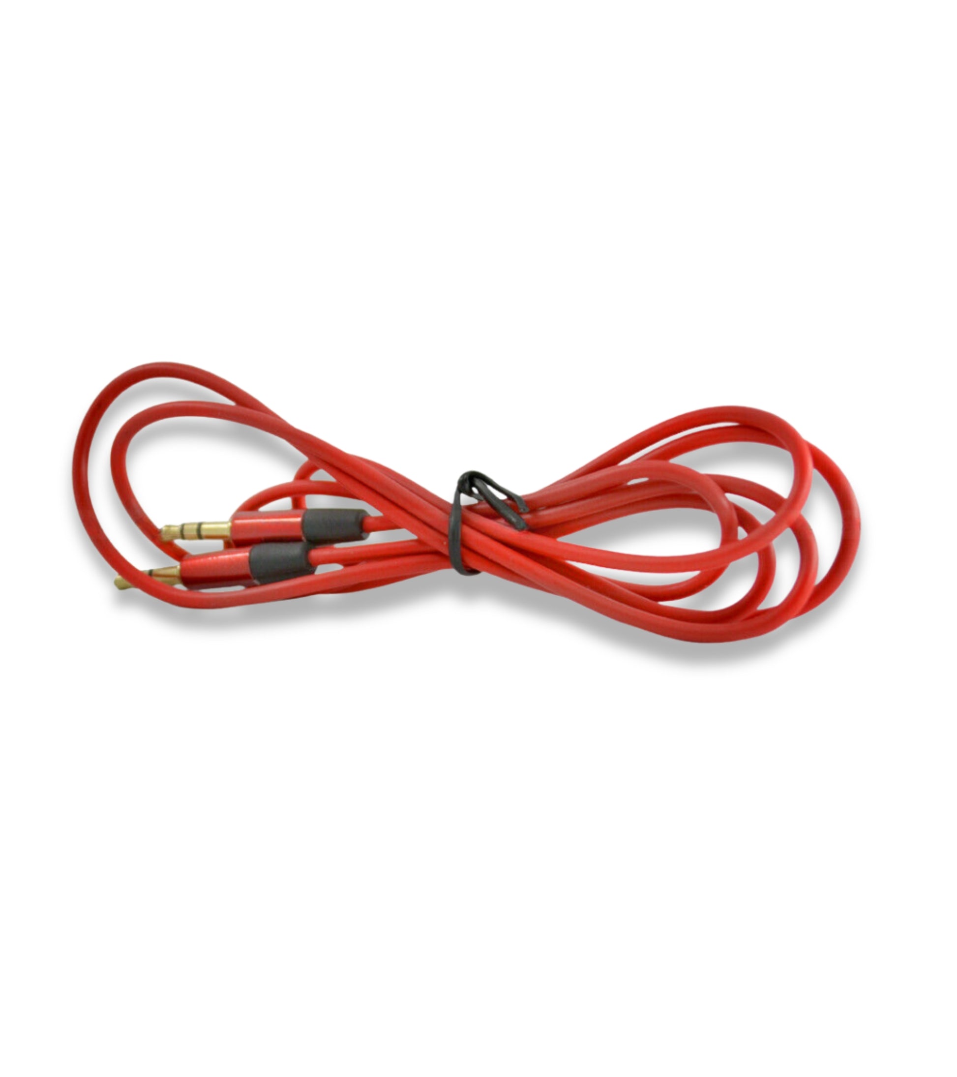 Aux Audio Cable Double Jack Male 3.5mm Rubber Coating Gold-Plated Aluminum Connectors For Smartphone Mp3 Tablet PC Audio Headphones Car Radio TV (Red)