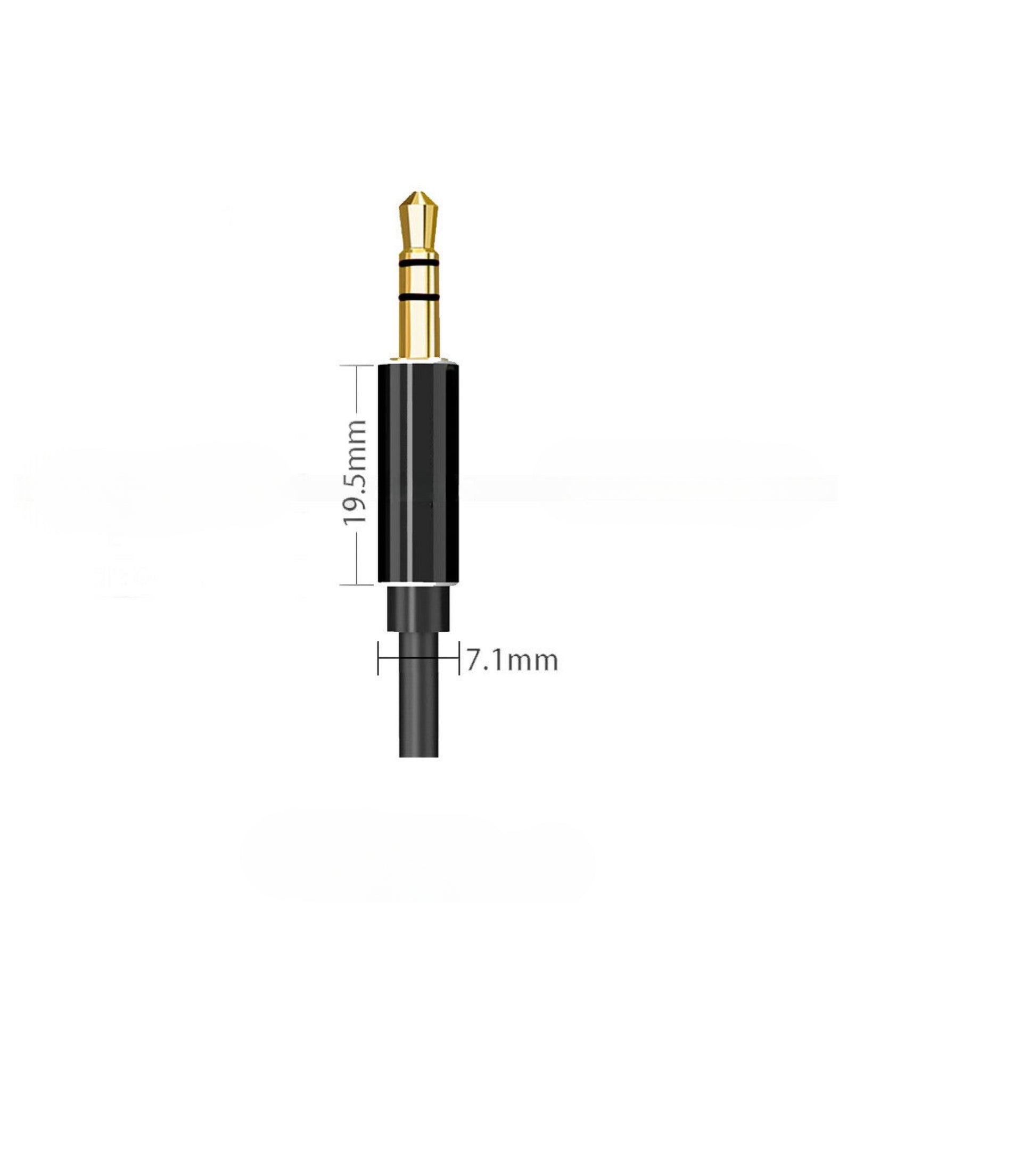 Aux Audio Cable Double Jack Male 3.5mm Rubber Coating Gold-Plated Aluminum Connectors For Smartphone Mp3 Tablet PC Audio Headphones Car Radio TV (Red)