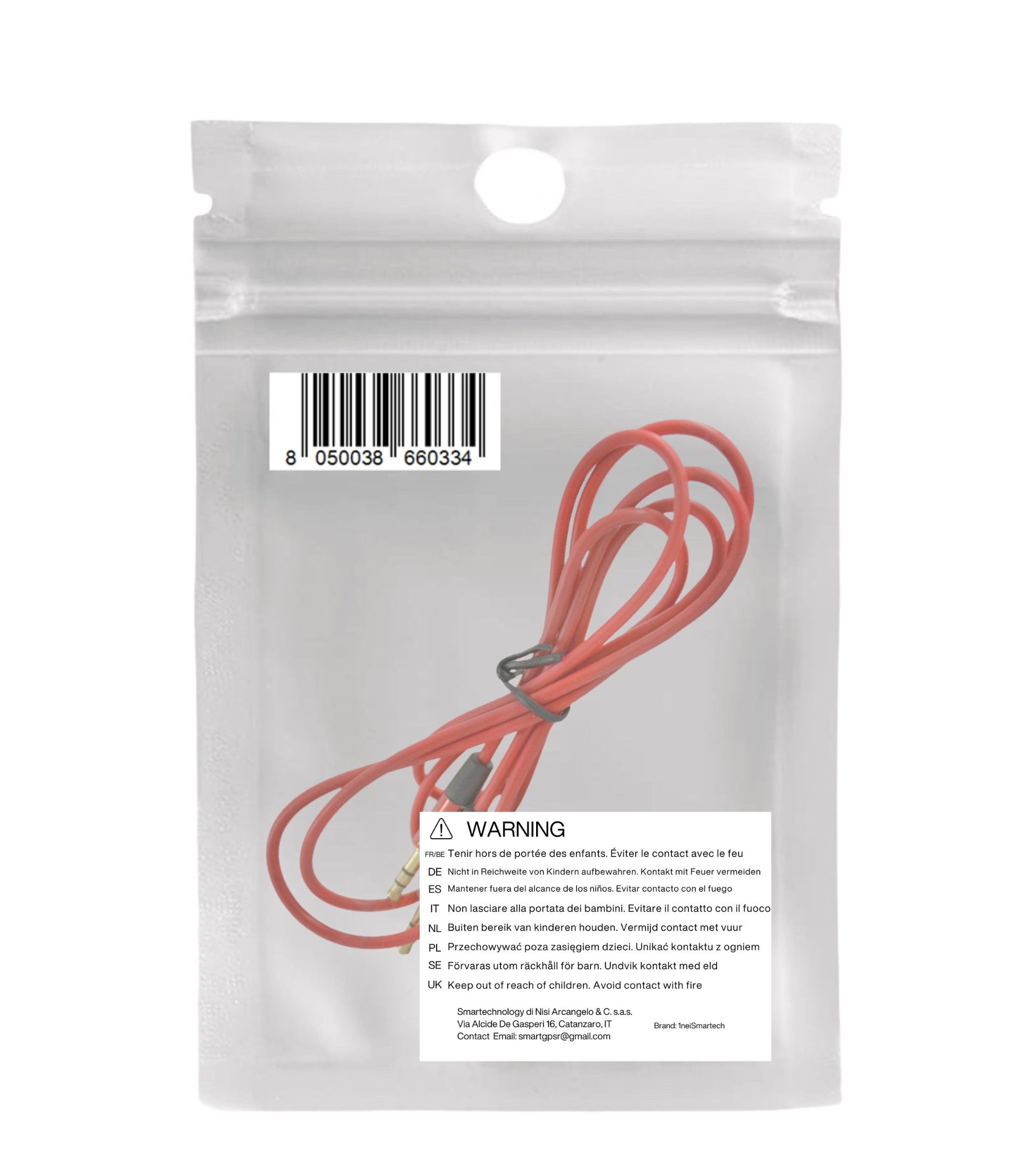 Aux Audio Cable Double Jack Male 3.5mm Rubber Coating Gold-Plated Aluminum Connectors For Smartphone Mp3 Tablet PC Audio Headphones Car Radio TV (Red)