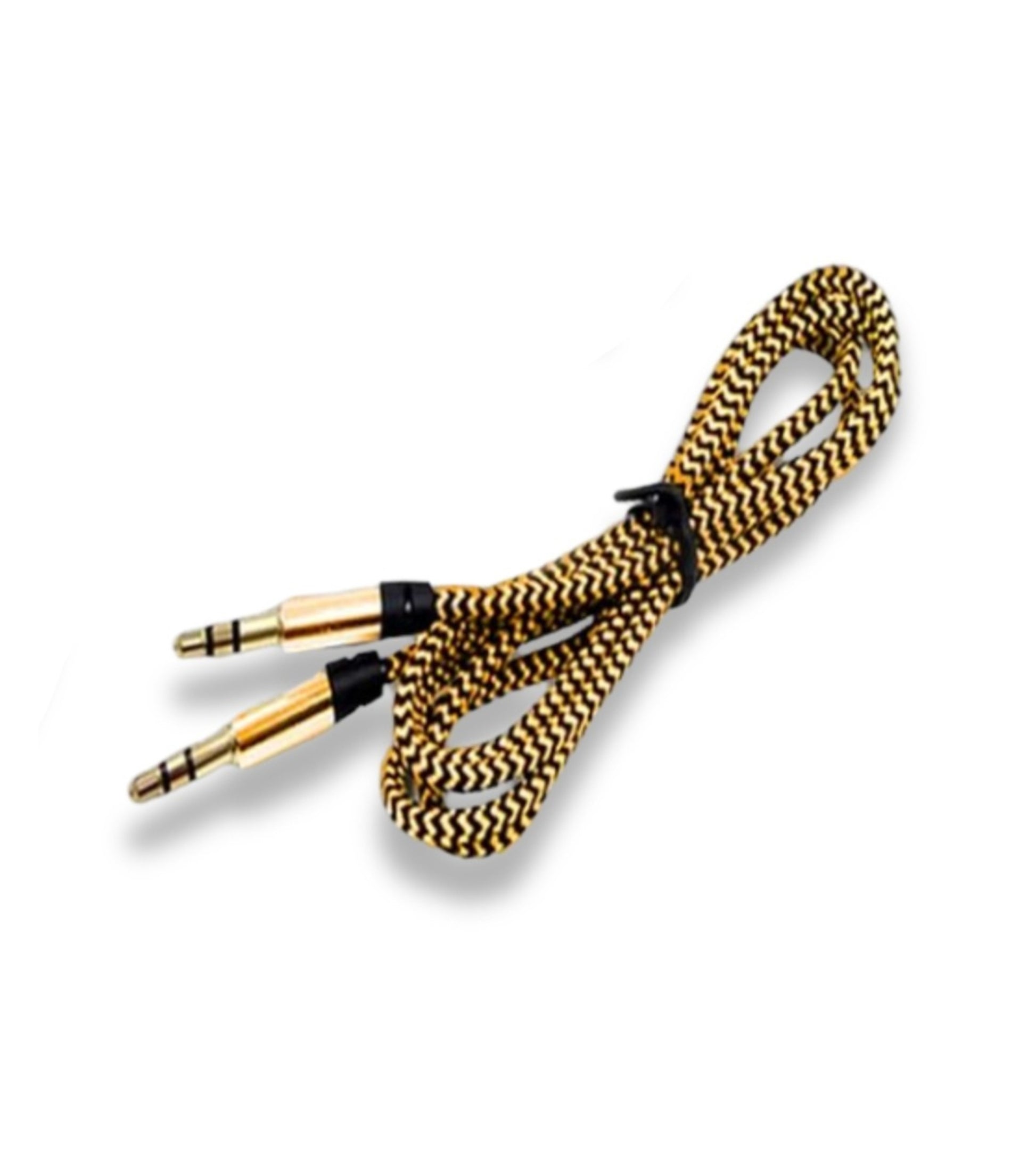 BESYNC AUDIO STEREO AUX IN CABLE SHIELDED GOLD ROSE COLOR JACK 3.5MM IN ALUMINUM COVERED IN NYLON WIRE FOR MP3 CAR IPHONE SMARTPHONE TV