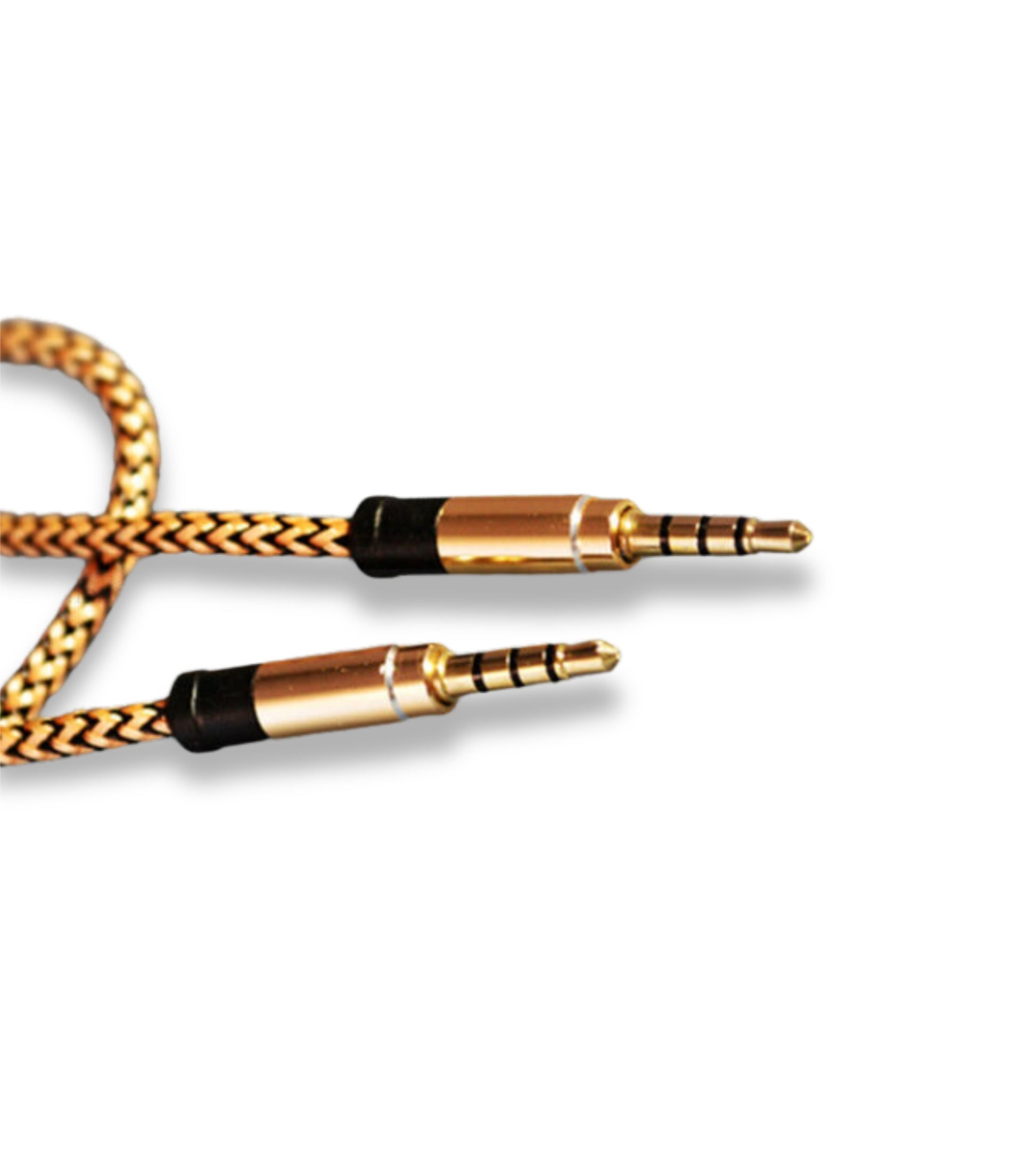 BESYNC AUDIO STEREO AUX IN CABLE SHIELDED GOLD ROSE COLOR JACK 3.5MM IN ALUMINUM COVERED IN NYLON WIRE FOR MP3 CAR IPHONE SMARTPHONE TV