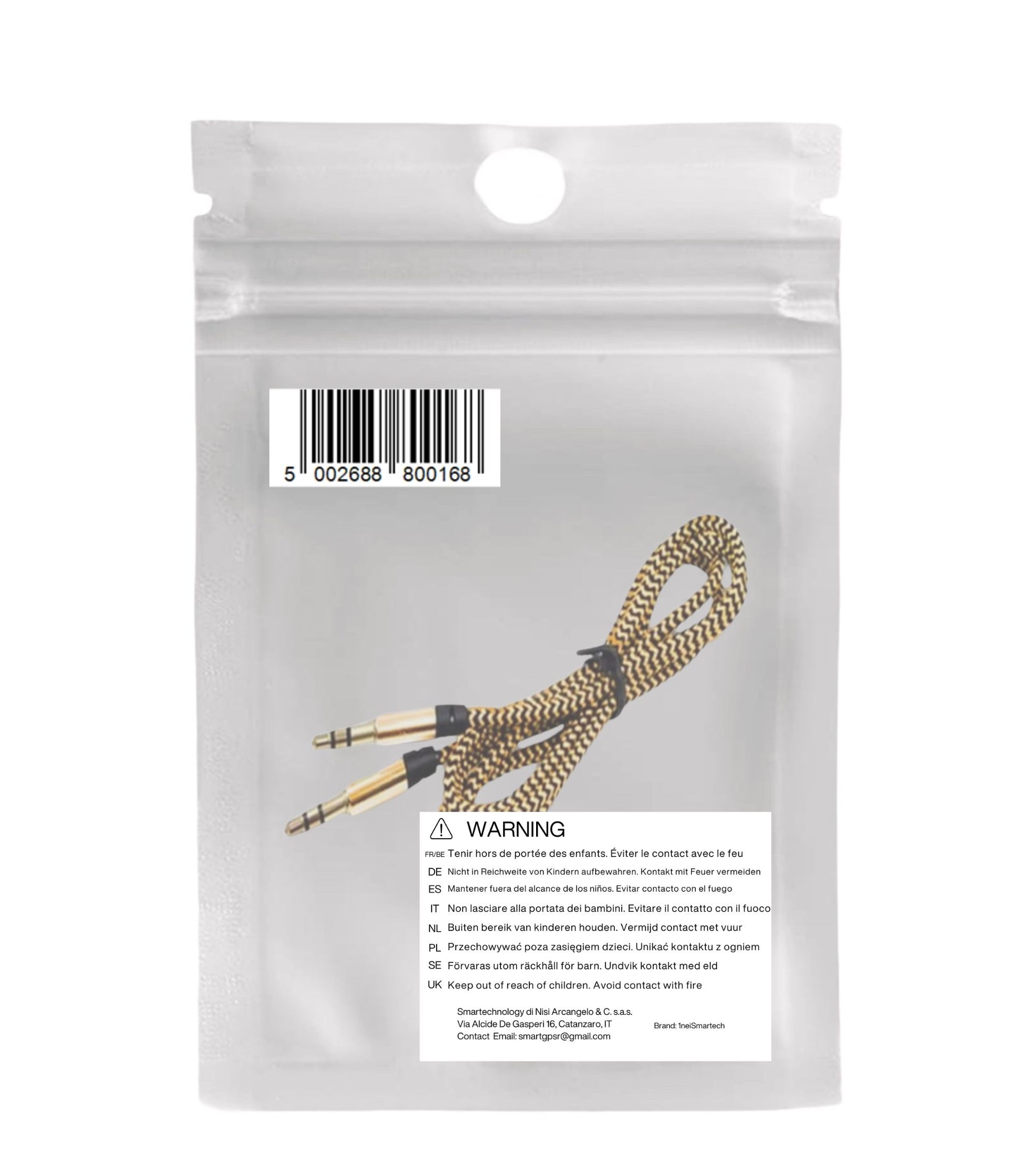 BESYNC AUDIO STEREO AUX IN CABLE SHIELDED GOLD ROSE COLOR JACK 3.5MM IN ALUMINUM COVERED IN NYLON WIRE FOR MP3 CAR IPHONE SMARTPHONE TV