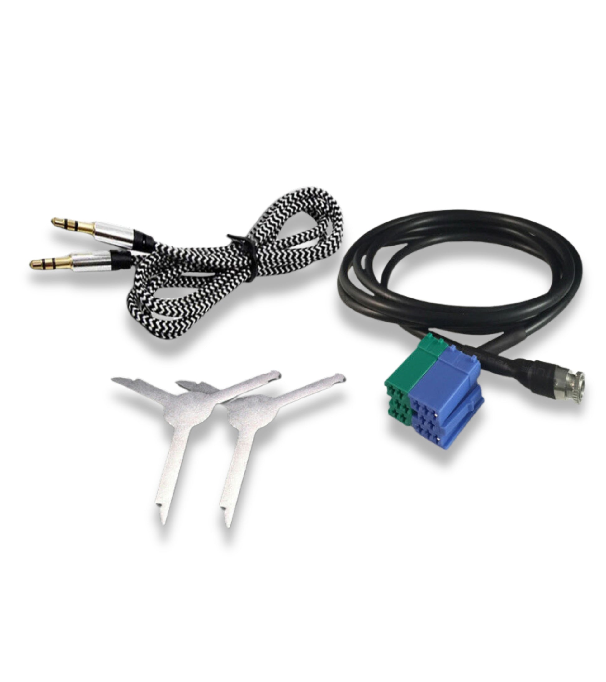 Aux Cable Kit Female Jack For Fiat Bravo Production Since 2007 Visteon Radio + Car Radio Extraction Kit + Nylon Cable Besync Gray (Gray) Jack 3.5mm 150cm For Mp3 Smartphone Iphone