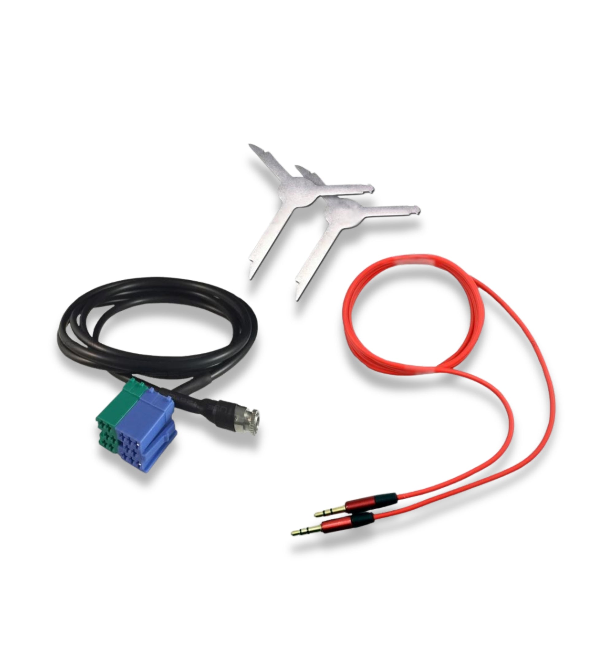 Aux Jack Female Cable Fiat Bravo + Car Radio Extraction Kit + Rubber Coated Audio Cable Jack 3.5mm (Red) For Fiat Bravo Production Since 2007 Radio Visteon Mp3 Smartphone Iphone