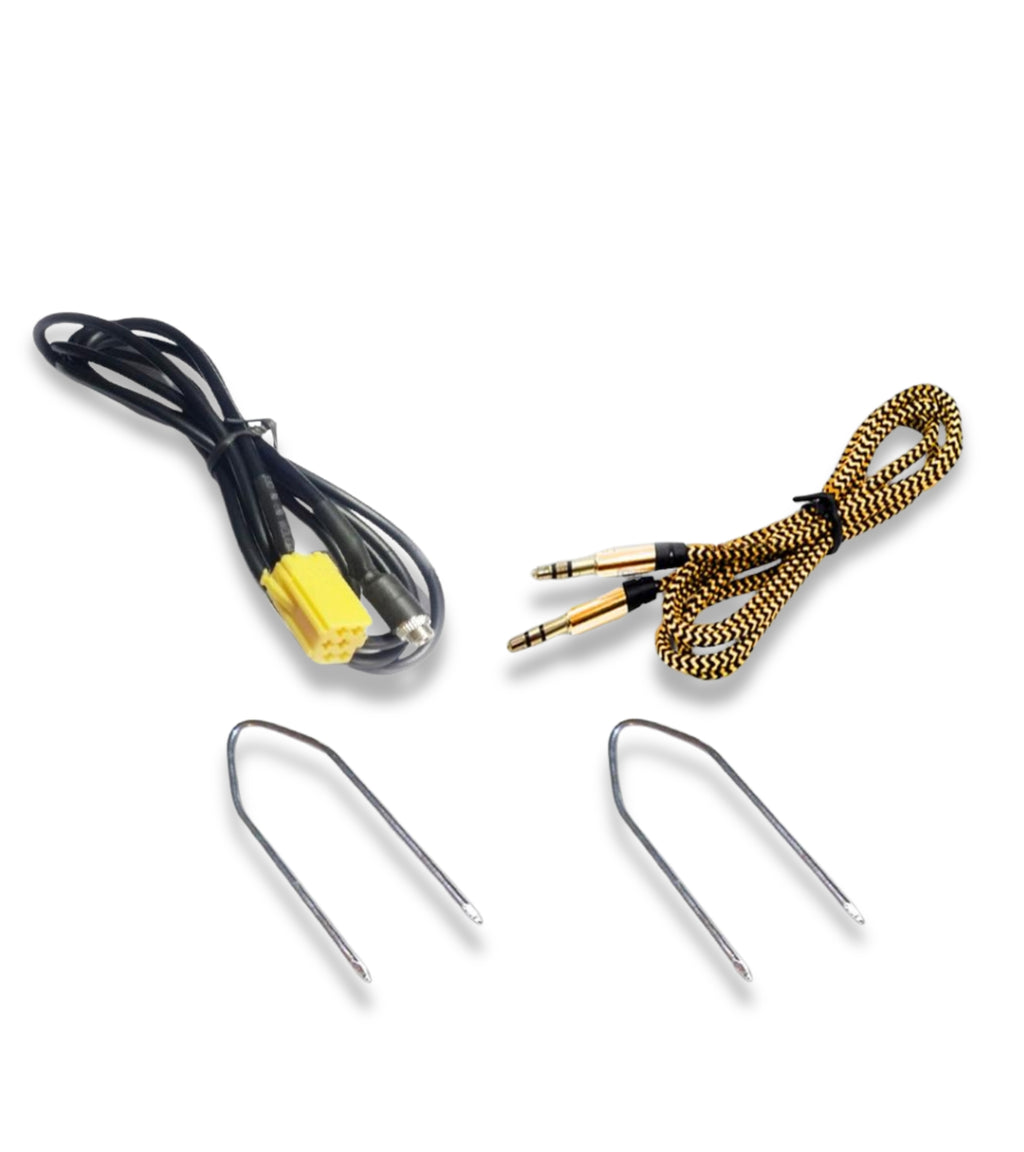 Cavo Aux per Autoradio Blaupunkt Compatibile con Fiat Lancia, Jack Femmina e Kit Estrazione + Cavo Nylon Besync Colore Oro (Gold)