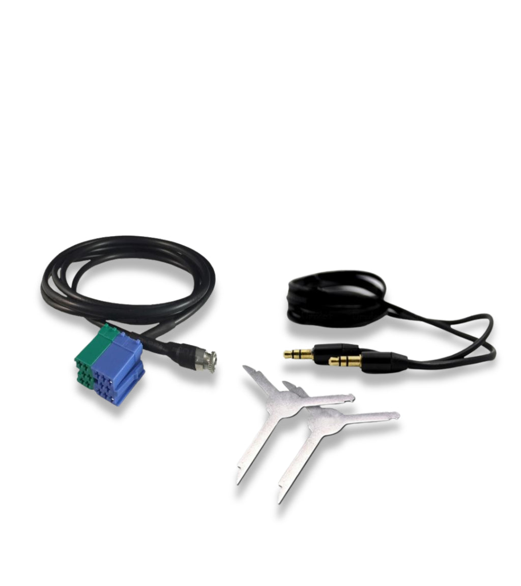 Aux Jack Female Cable Fiat Bravo + Car Radio Extraction Kit + Rubber Coated Audio Cable Jack 3.5mm (Black) For Fiat Bravo Production Since 2007 Radio Visteon Mp3 Smartphone Iphone