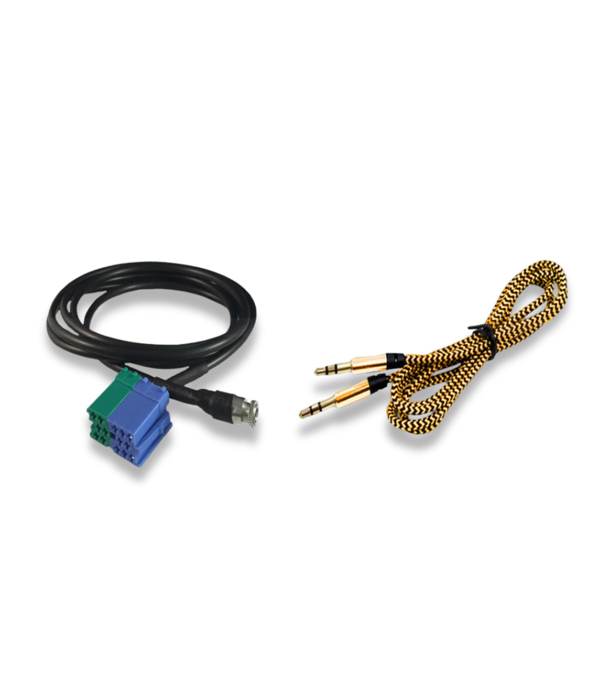 Aux Cable For Fiat Bravo From 2007 Visteon Radio 3.5mm Female Jack Input Length 150cm + Besync Nylon Cable Gold Color (Gold) For Mp3 Smartphone Iphone
