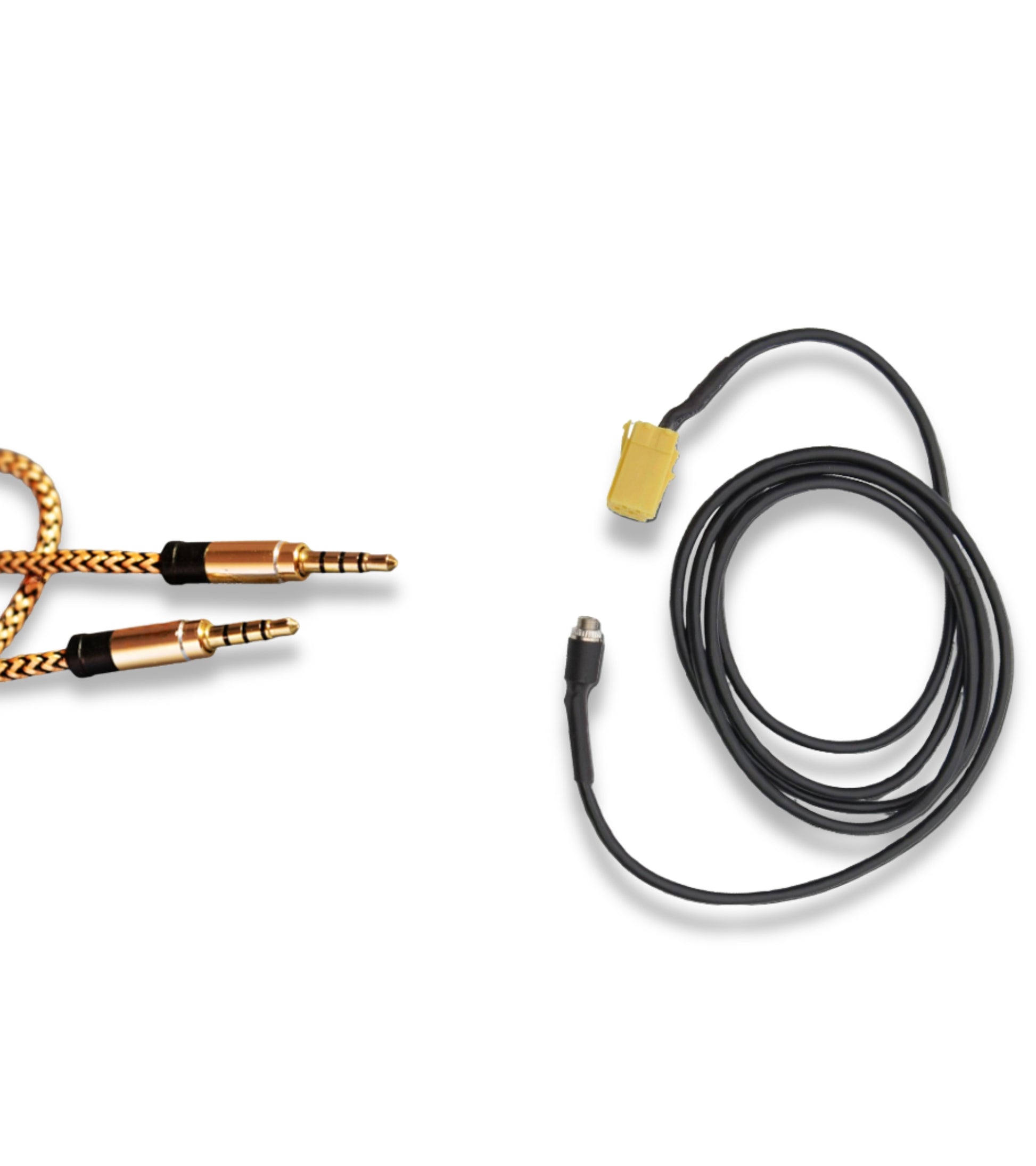 Aux In Cable For Blaupunkt Car Radio Fiat Grande Punto Evo Croma 500 Lancia Musa Y Alfa 3.5mm Female Jack Length 150cm + Besync Nylon Cable Gold Color (Gold) For Mp3 Smartphone Iphone