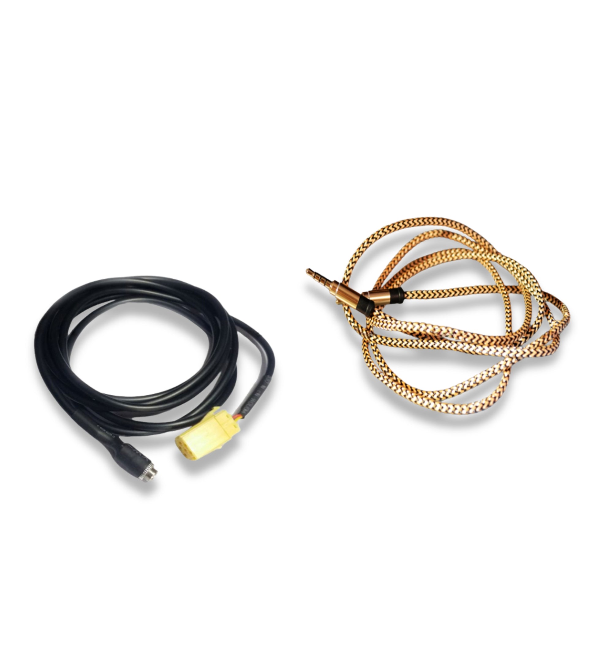 Aux In Cable For Blaupunkt Car Radio Fiat Grande Punto Evo Croma 500 Lancia Musa Y Alfa 3.5mm Female Jack Length 150cm + Besync Nylon Cable Gold Color (Gold) For Mp3 Smartphone Iphone