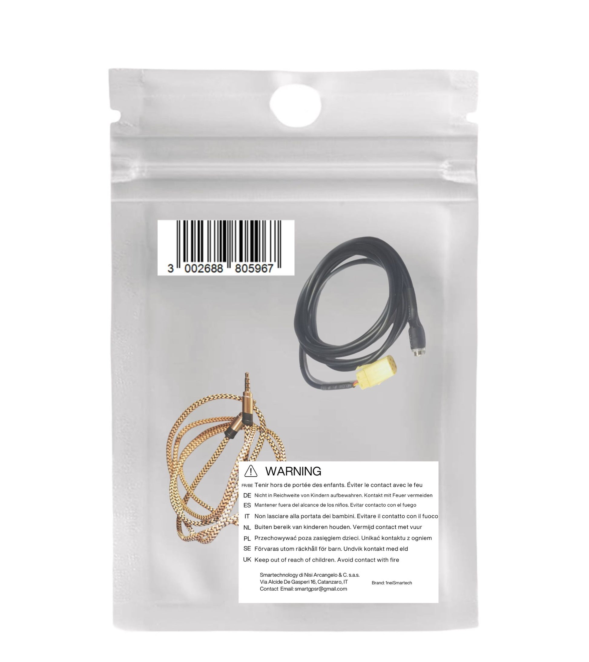 Aux In Cable For Blaupunkt Car Radio Fiat Grande Punto Evo Croma 500 Lancia Musa Y Alfa 3.5mm Female Jack Length 150cm + Besync Nylon Cable Gold Color (Gold) For Mp3 Smartphone Iphone