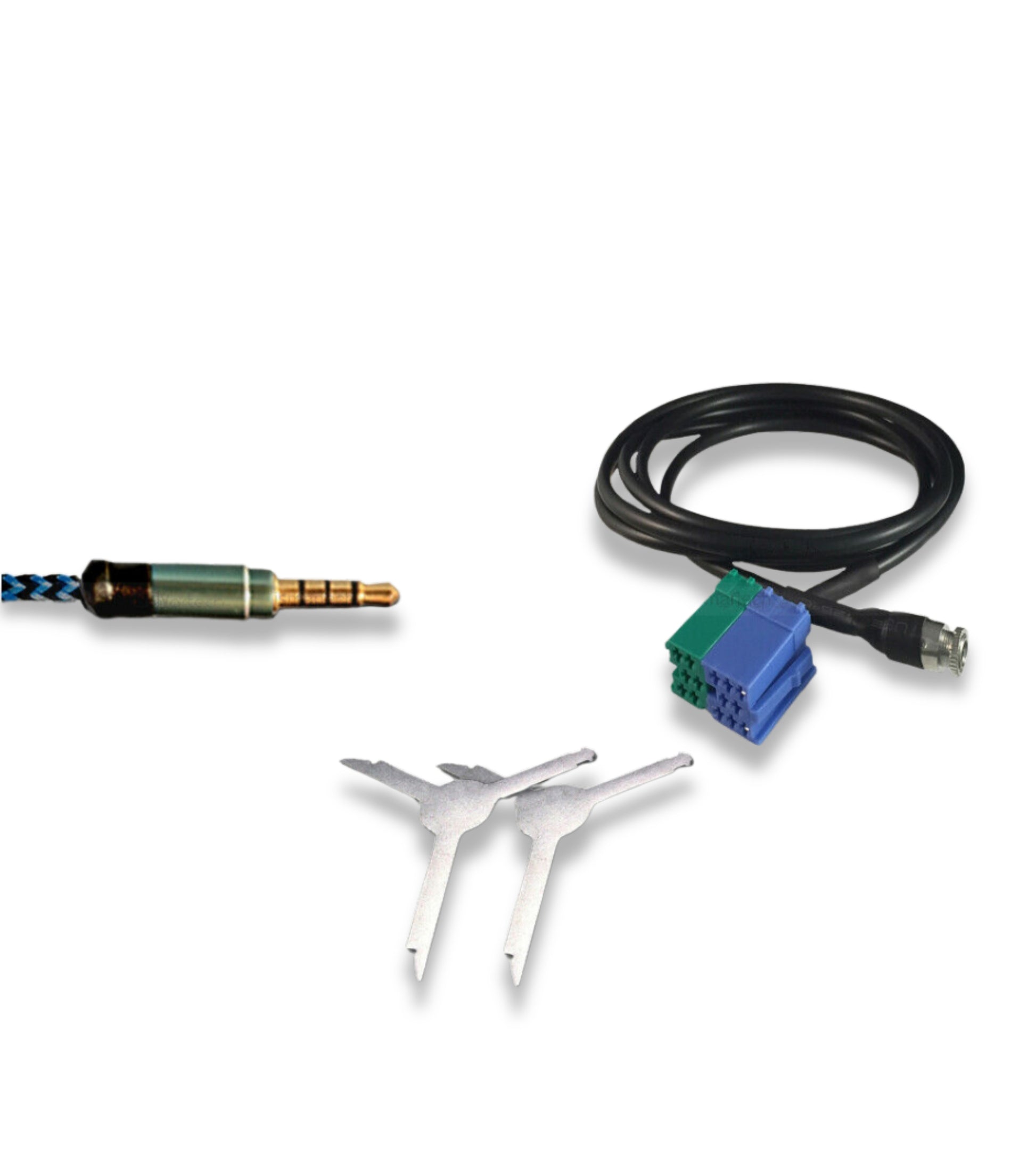 Aux Jack Female Cable Kit For Fiat Bravo + Besync Nylon Cable (Blue) Aux Input Fiat Bravo Production Since 2007 Radio Visteon Jack 3.5Mm 150Cm For Mp3 Smartphone Iphone