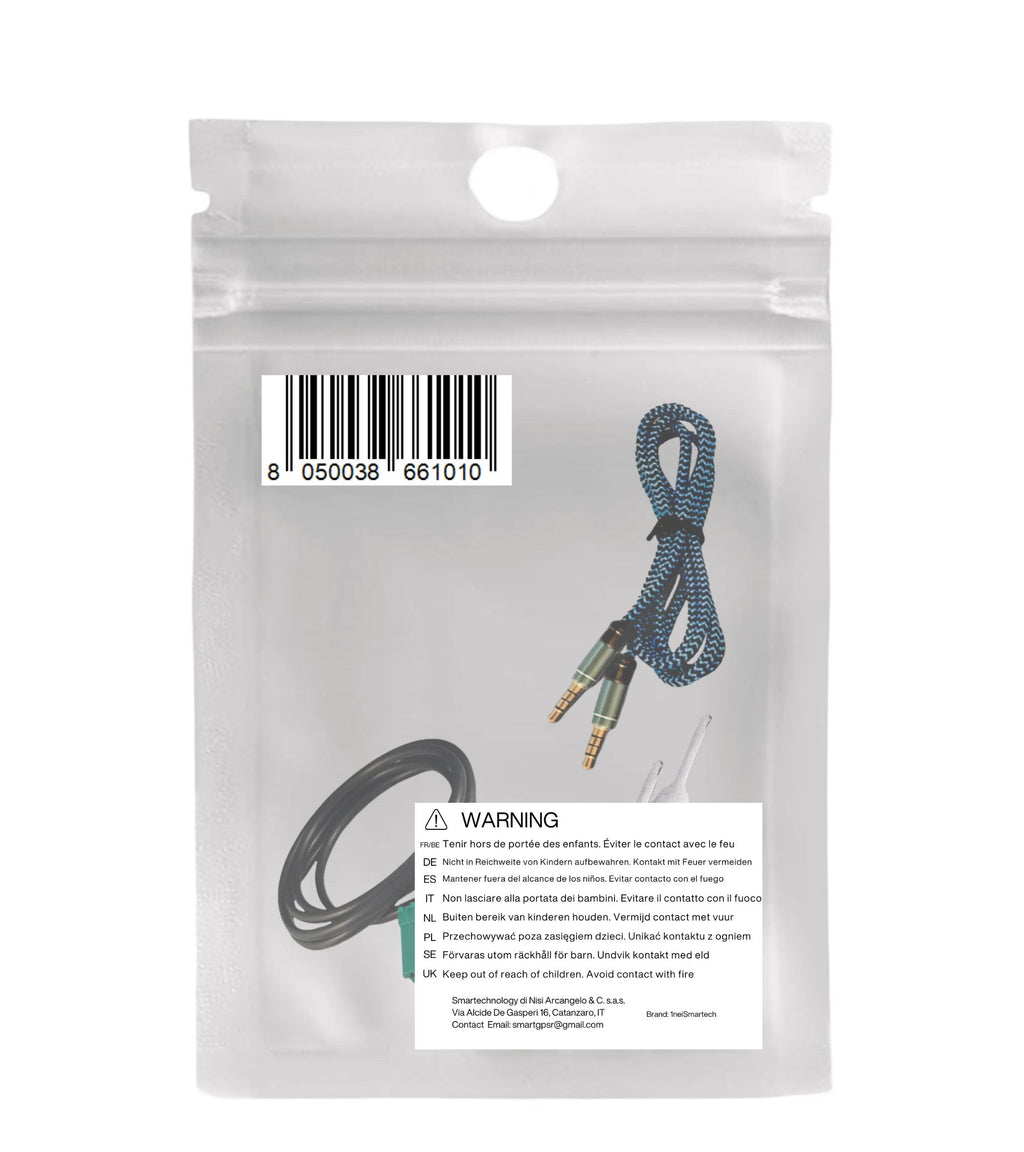 Aux Jack Female Cable Kit For Fiat Bravo + Besync Nylon Cable (Blue) Aux Input Fiat Bravo Production Since 2007 Radio Visteon Jack 3.5Mm 150Cm For Mp3 Smartphone Iphone