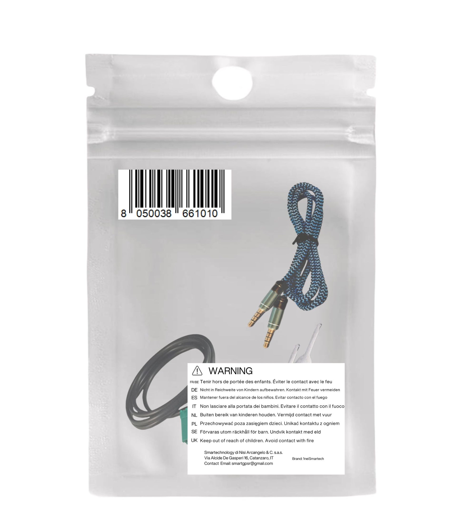 Aux Jack Female Cable Kit For Fiat Bravo + Besync Nylon Cable (Blue) Aux Input Fiat Bravo Production Since 2007 Radio Visteon Jack 3.5Mm 150Cm For Mp3 Smartphone Iphone