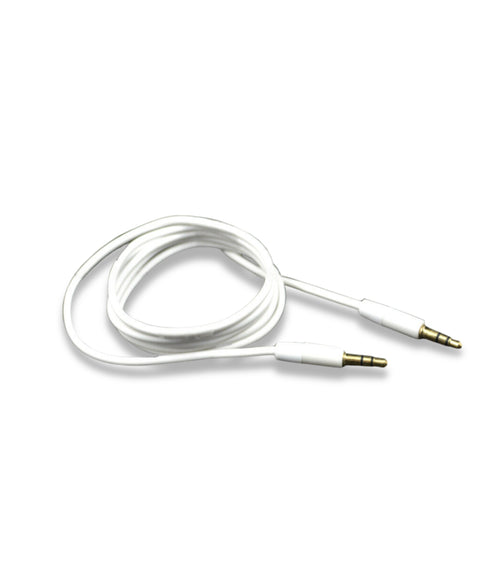 Cavo Audio Aux Doppio Jack Maschio 3,5Mm Rivestimento Gomma Connettori Dorati In Alluminio Per Smartphone Mp3 Tablet Pc Cuffie Audio Autoradio Tv (Bianco)