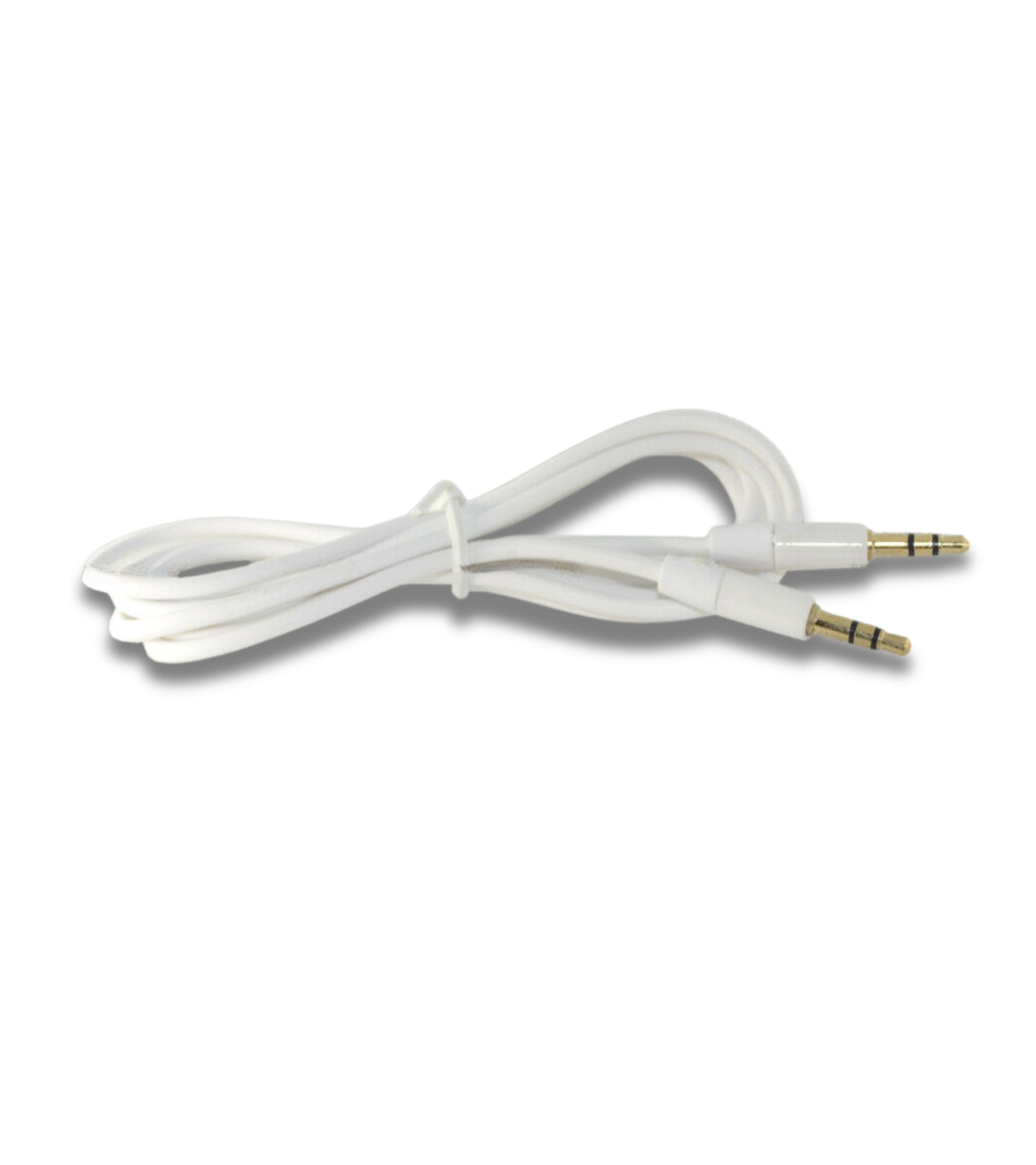 Aux Audio Cable Double Jack Male 3.5mm Rubber Coating Gold-Plated Aluminum Connectors For Smartphone Mp3 Tablet PC Audio Headphones Car Radio TV (White)