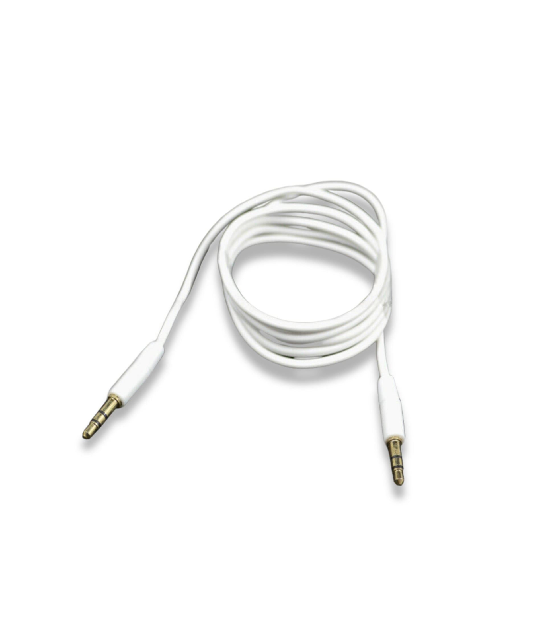 Aux Audio Cable Double Jack Male 3.5mm Rubber Coating Gold-Plated Aluminum Connectors For Smartphone Mp3 Tablet PC Audio Headphones Car Radio TV (White)
