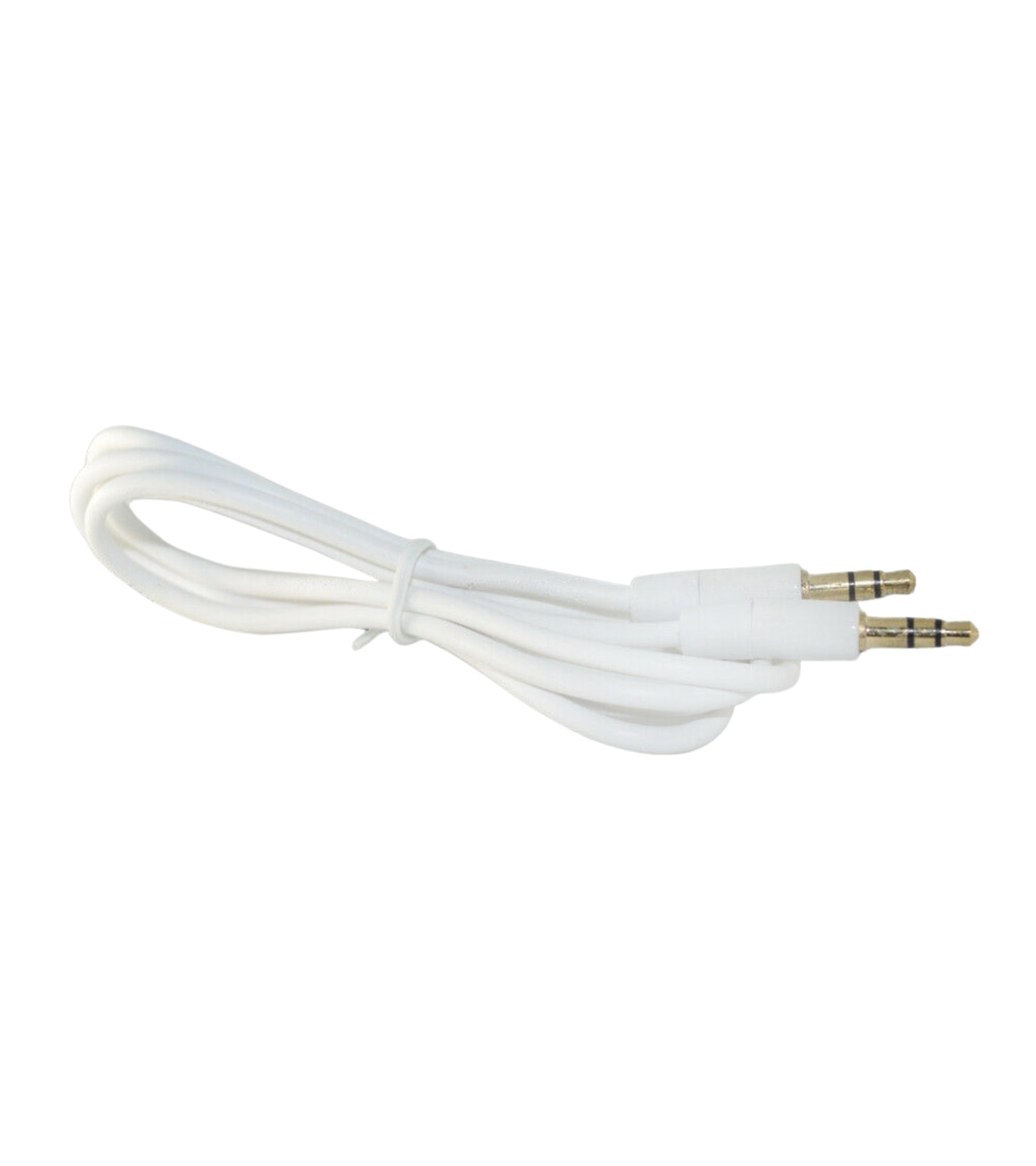 Aux Audio Cable Double Jack Male 3.5mm Rubber Coating Gold-Plated Aluminum Connectors For Smartphone Mp3 Tablet PC Audio Headphones Car Radio TV (White)