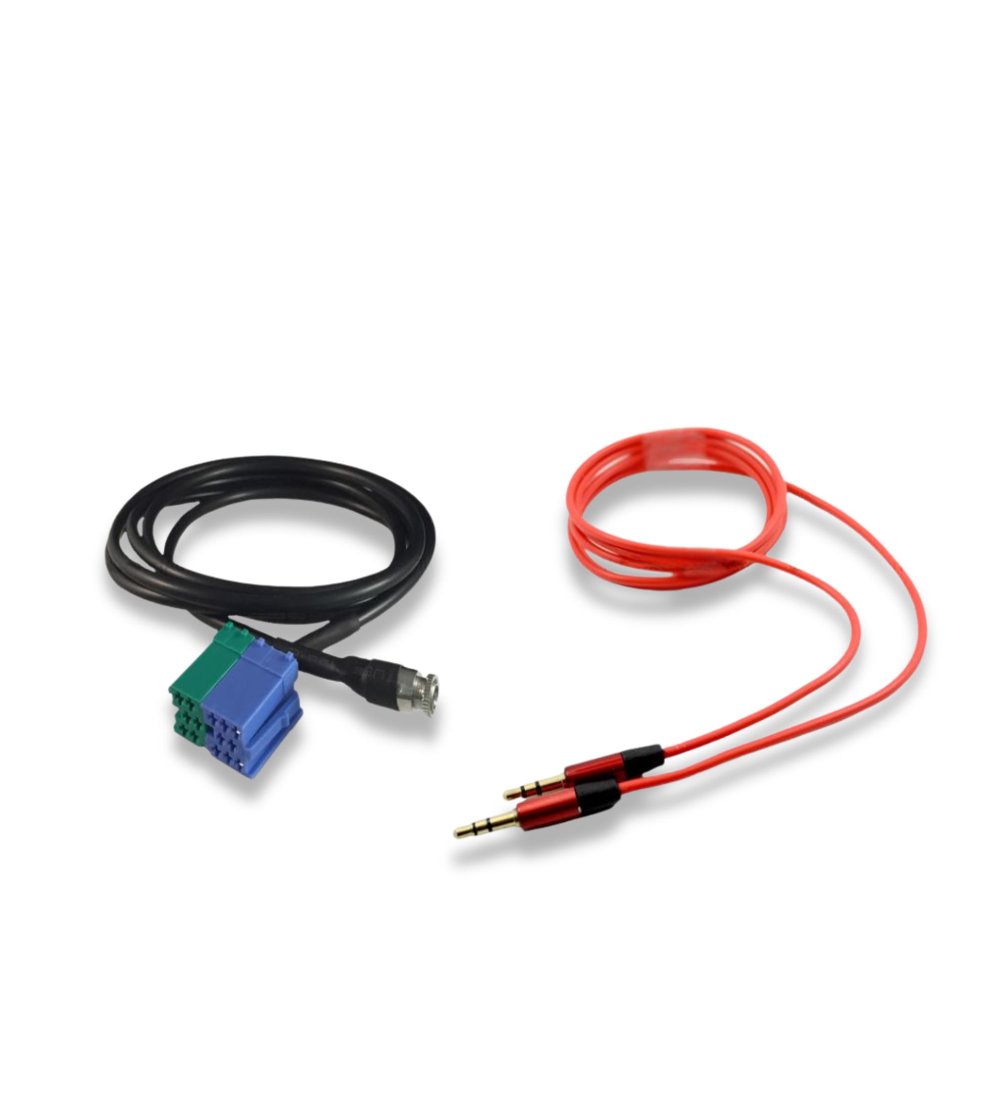 Fiat Bravo Female Jack Aux Cable Kit + Rubber Coated Audio Cable Gold-Plated Aluminum Connectors (Red) For Fiat Bravo Production Since 2007 Radio Visteon Jack 3.5Mm Mp3 Smartphone Iphone