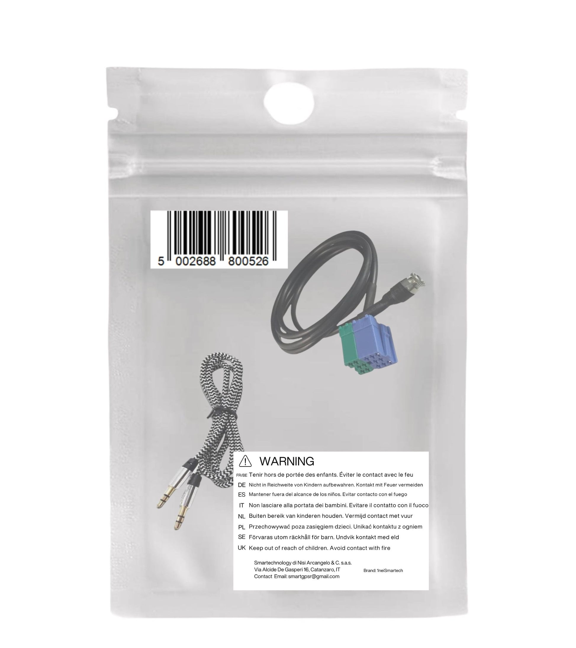Aux Jack Female Cable Kit For Fiat Bravo + Nylon Cable Besync Gray (Gray) Aux Input Fiat Bravo Production Since 2007 Radio Visteon Jack 3.5Mm 150Cm For Mp3 Smartphone Iphone