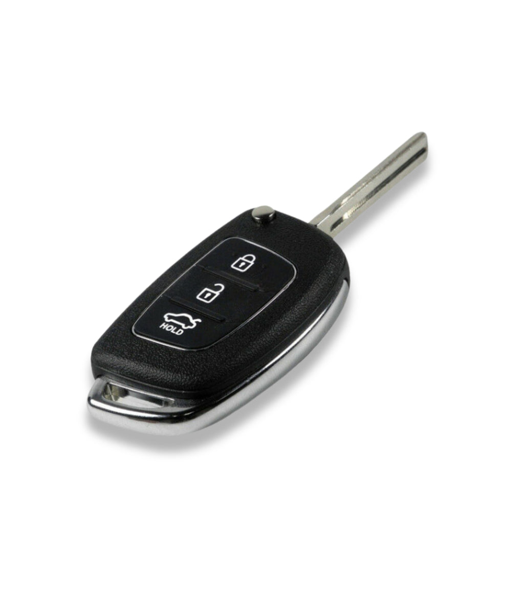 Guscio e Lama per Chiave 3 Tasti Compatibile con Hyundai I20 I30 I40 Ix20 Ix35 Ix45 Ix55 Tucson Santa Fe Elantra Accent Tasto Hold e Slot Batteria