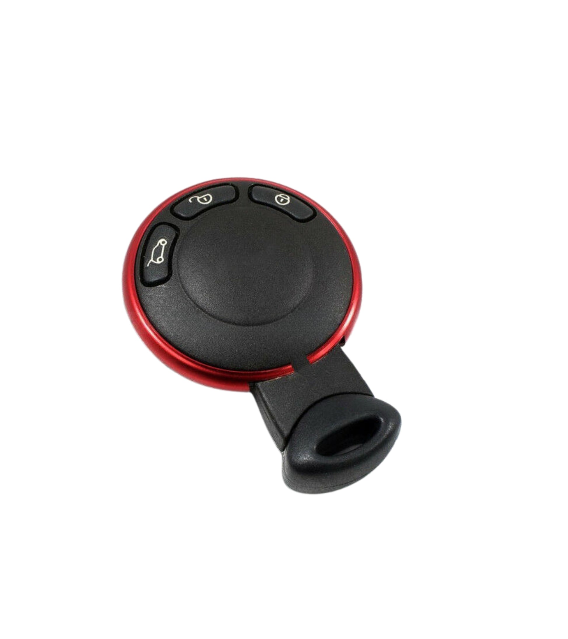 Anello Decorativo in Alluminio 2 Pezzi Rosso e Viola Compatibile con Mini Cooper One D S Countryman Guscio Scocca Telecomando Chiave Portachiavi