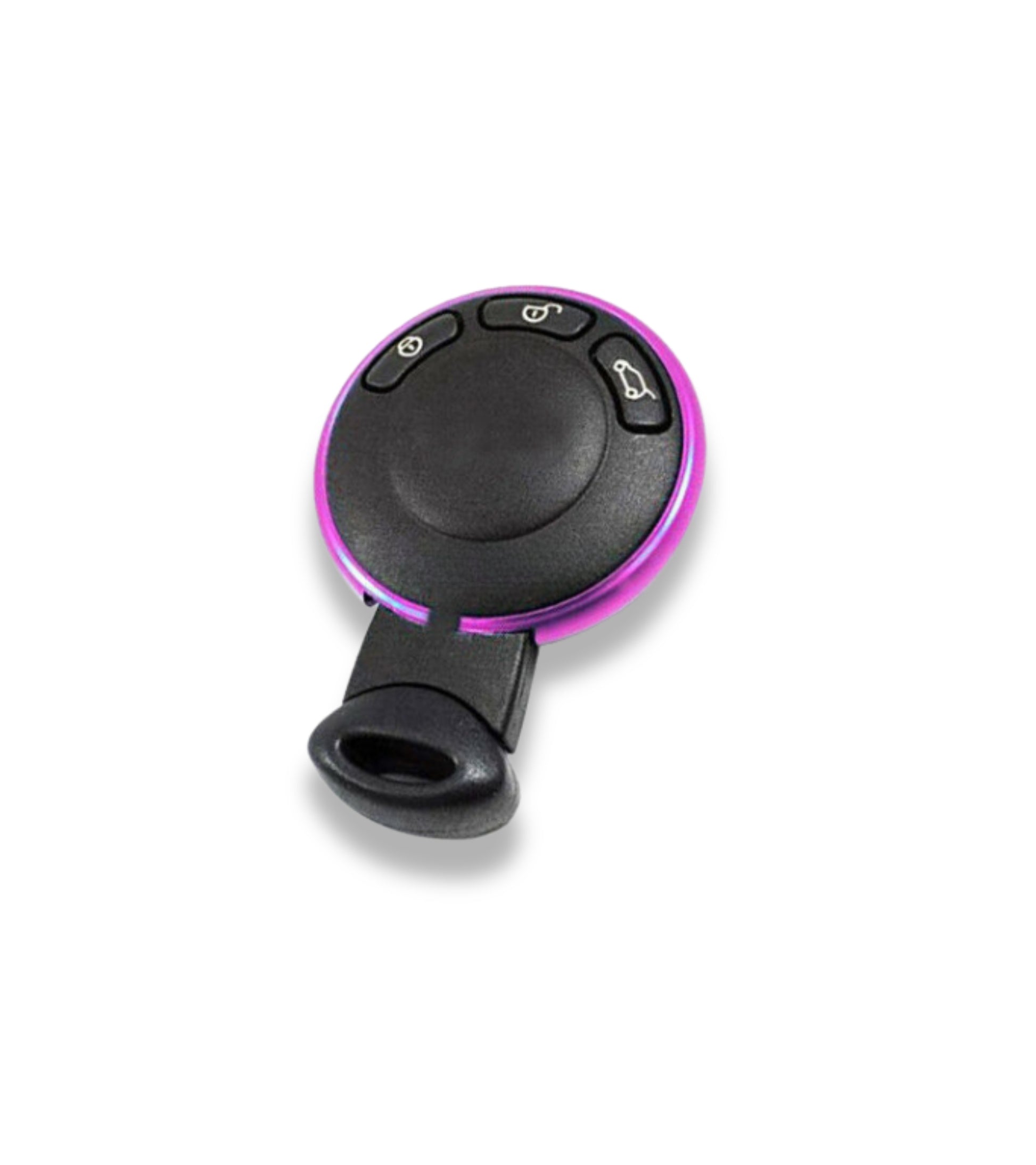 Anello Decorativo in Alluminio 2 Pezzi Rosso e Viola Compatibile con Mini Cooper One D S Countryman Guscio Scocca Telecomando Chiave Portachiavi