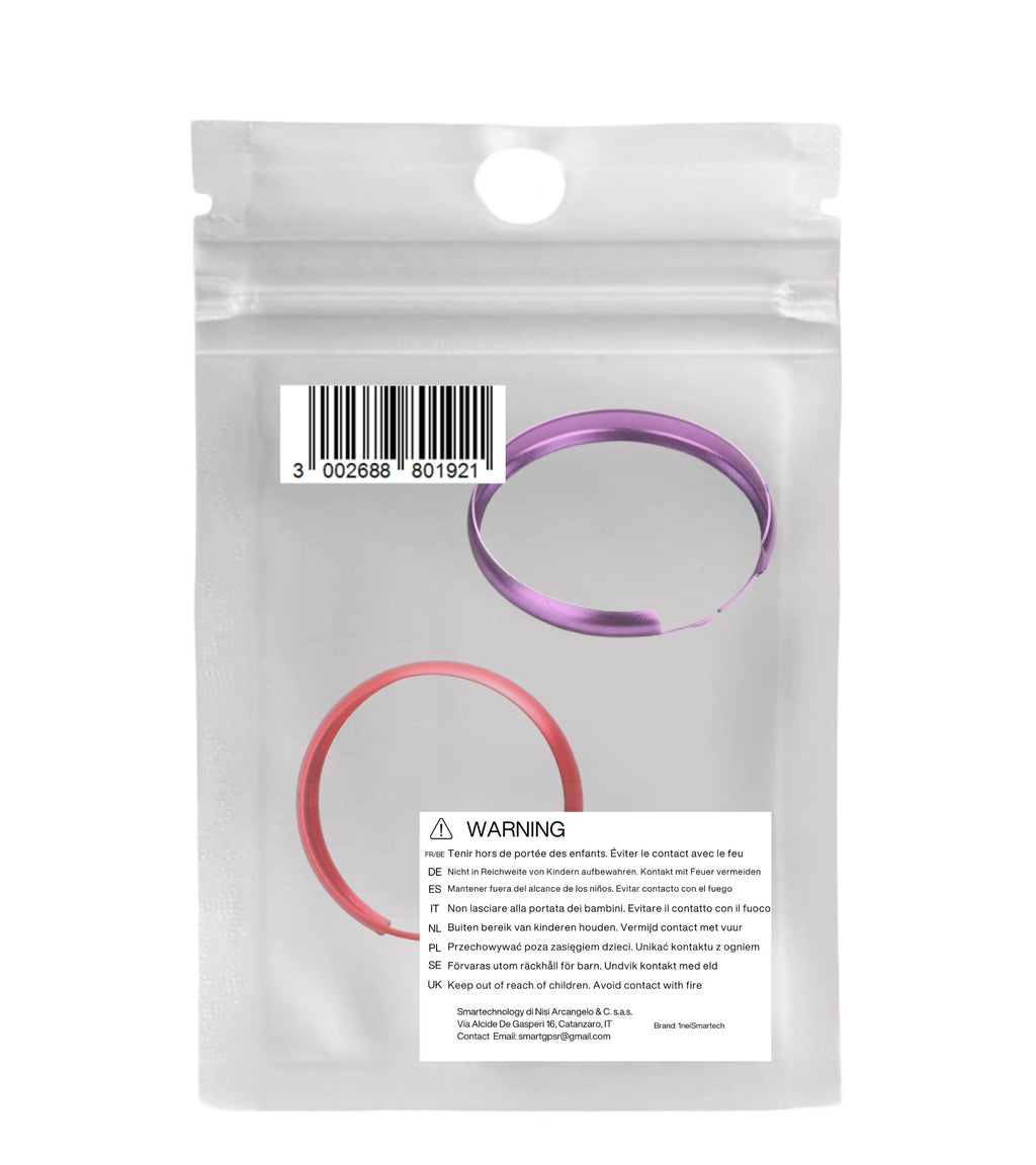 Anello Decorativo in Alluminio 2 Pezzi Rosso e Viola Compatibile con Mini Cooper One D S Countryman Guscio Scocca Telecomando Chiave Portachiavi