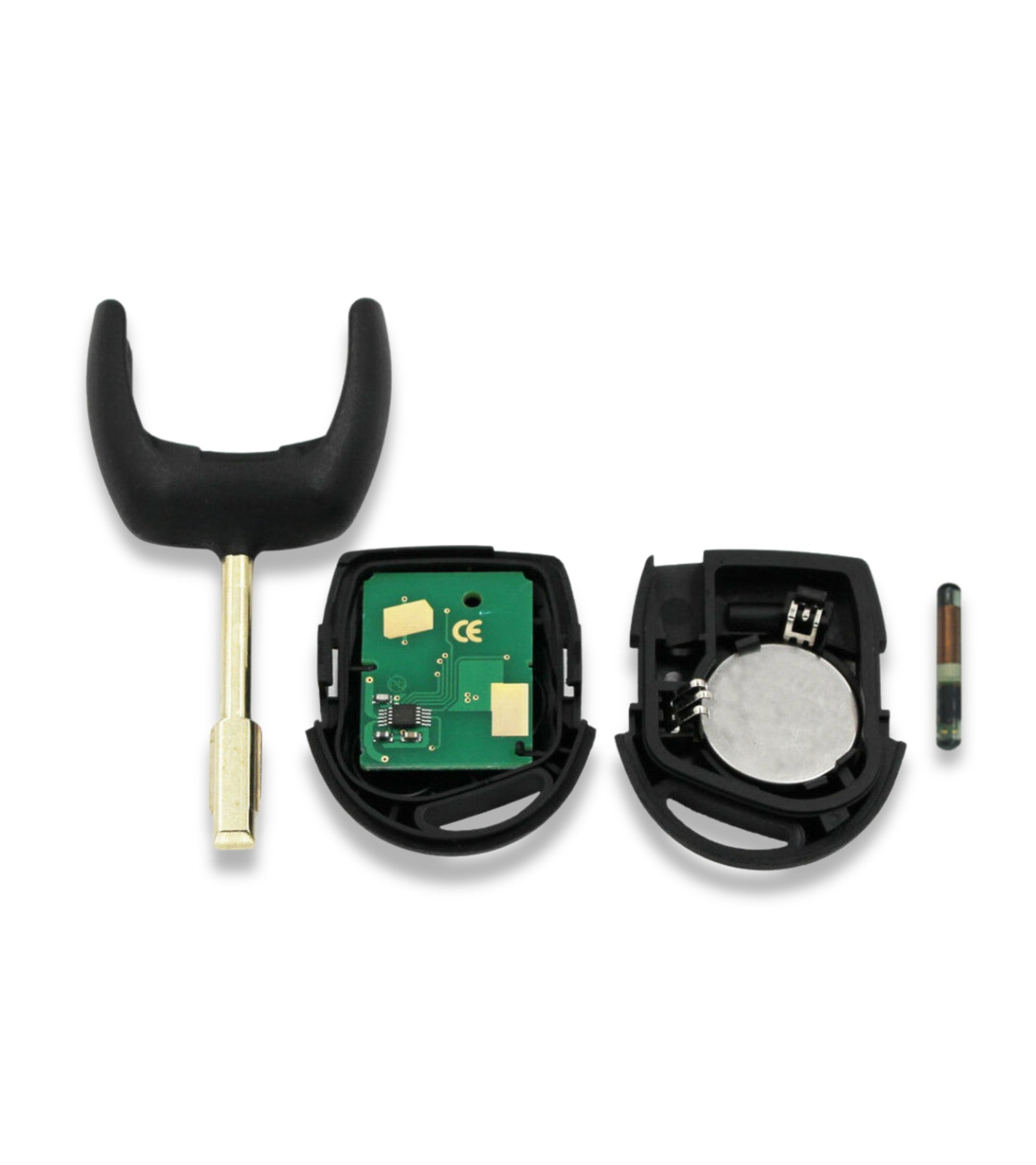 Chiave Guscio Scocca Telecomando 3 Tasti Compatibile con Ford Fiesta Focus Mondeo Ka Transit con Lama Transponder +4D60 Chip 433Mhz E Batteria Cr2032